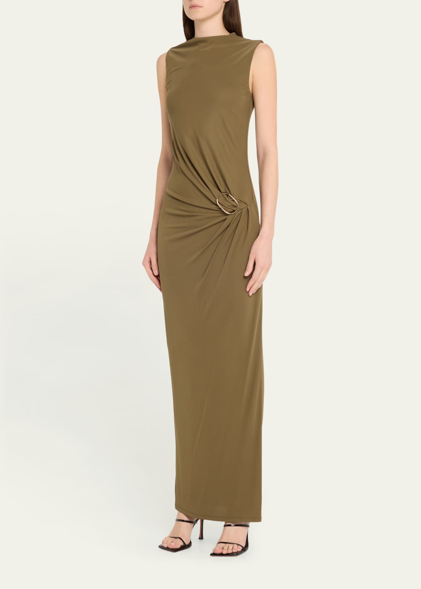 Roland Mouret Sleeveless Viscose Knit Maxi Dress with Buckle - Bergdorf ...