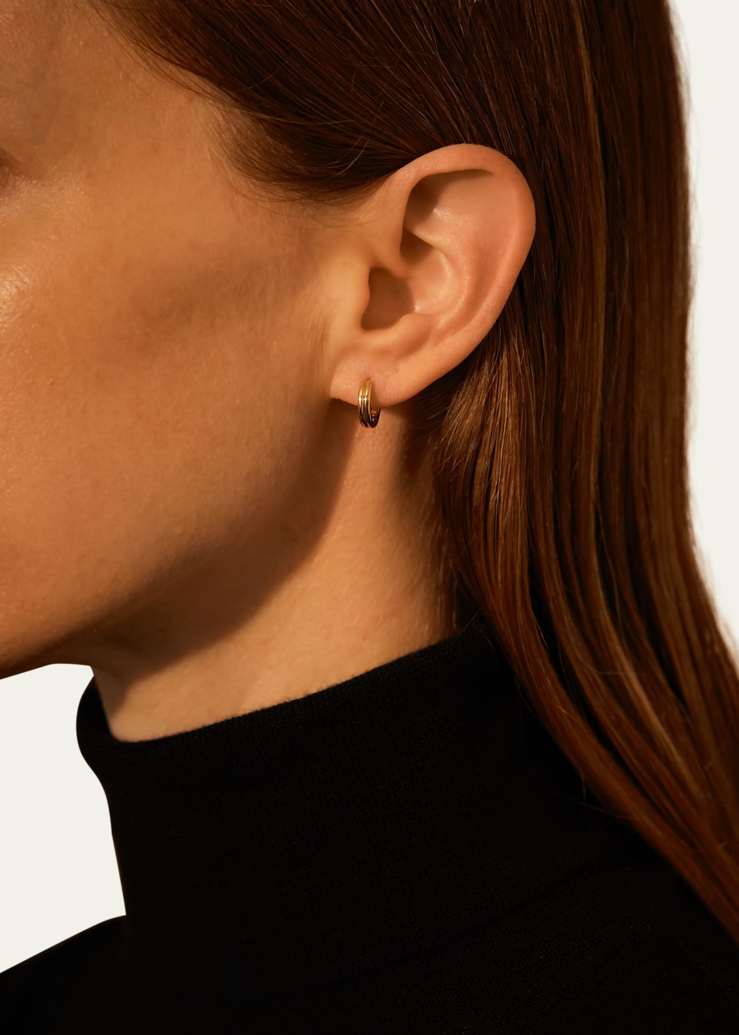 Sherman Field, 1967 Double Link Huggie Earring in 18K Yellow Gold, Large, Single Image 2 of 2