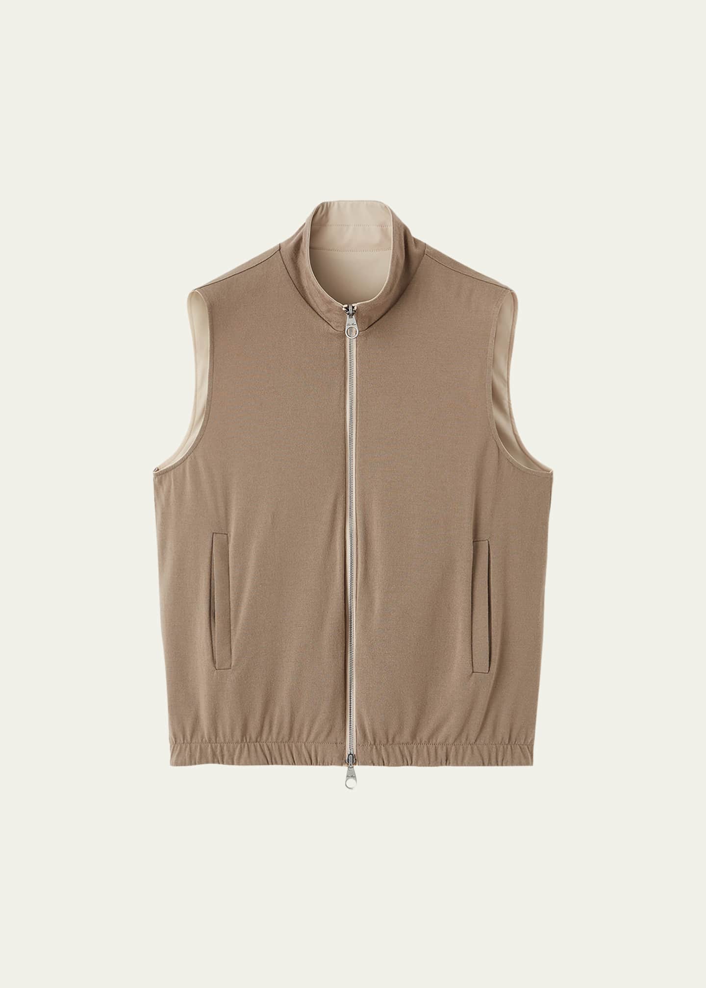Loro Piana Men's Microfiber/Wool Reversible Zip Vest - Bergdorf
