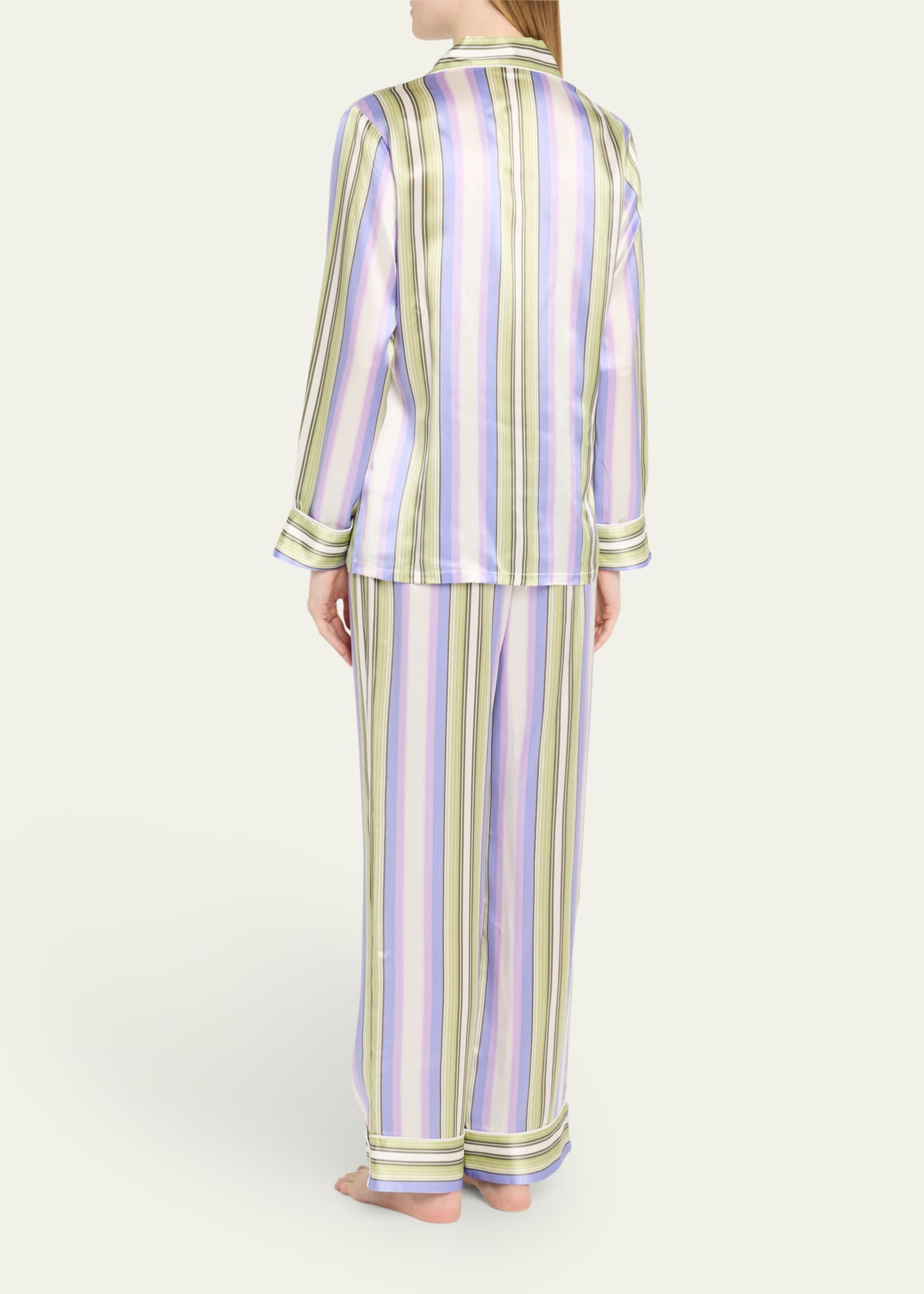 Olivia von Halle Lila Printed Silk Satin Pajama Set Image 3 of 5