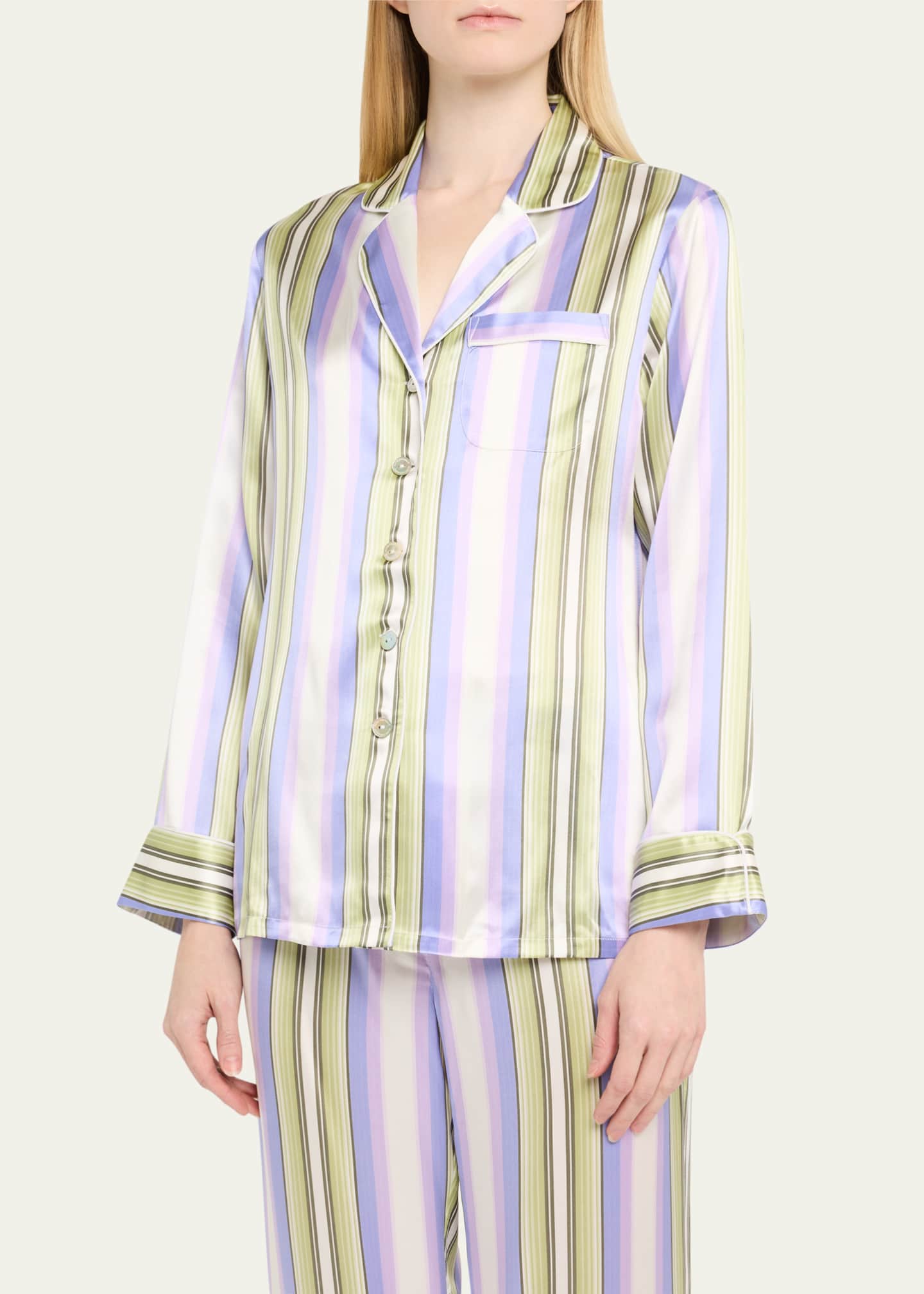 Olivia von Halle Lila Printed Silk Satin Pajama Set Image 4 of 5