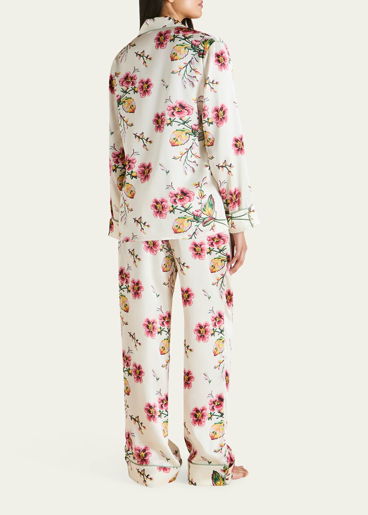 Olivia von Halle Lila Printed Silk Satin Pajama Set Image 3 of 5
