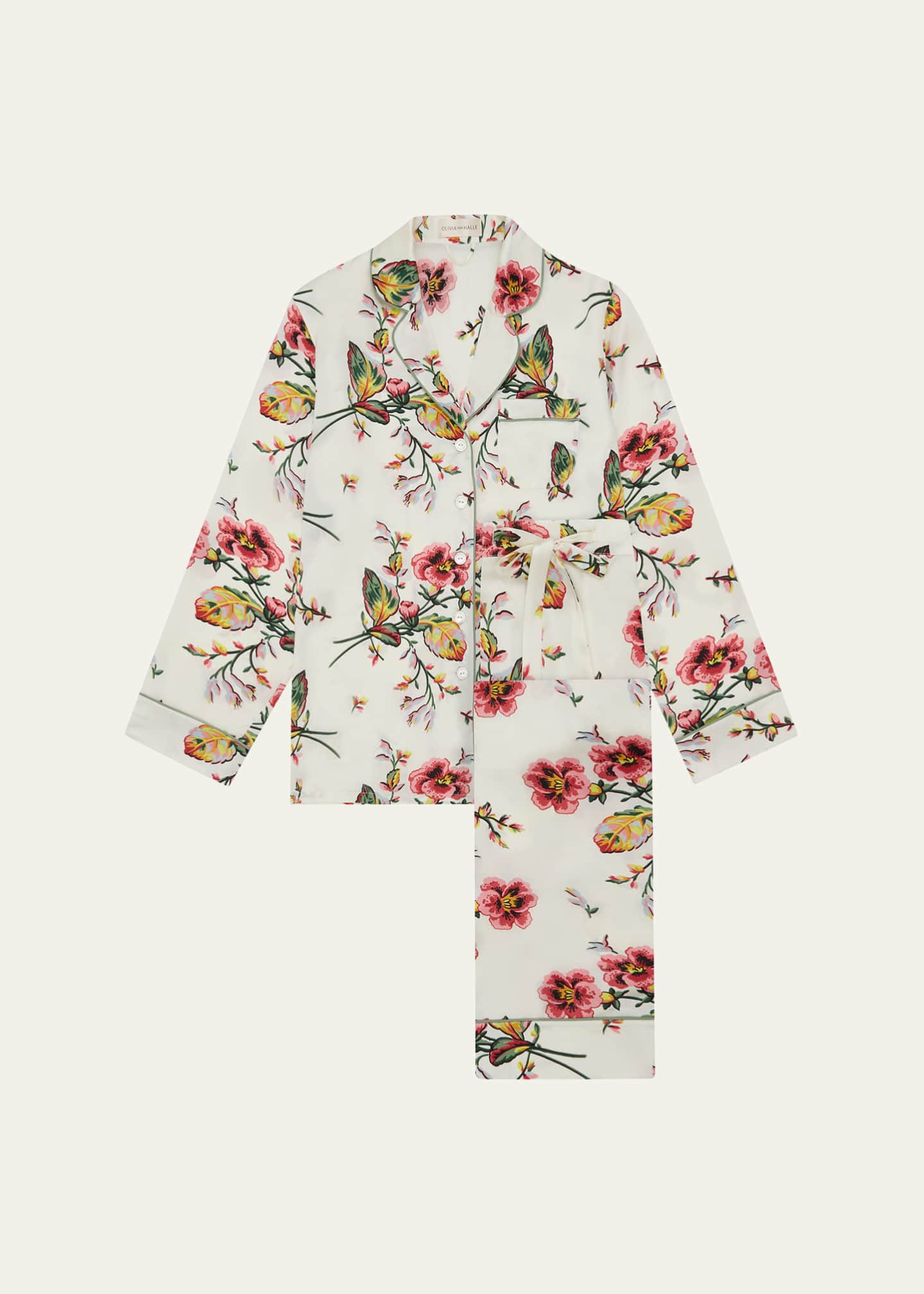 Olivia von Halle Lila Printed Silk Satin Pajama Set Image 1 of 5