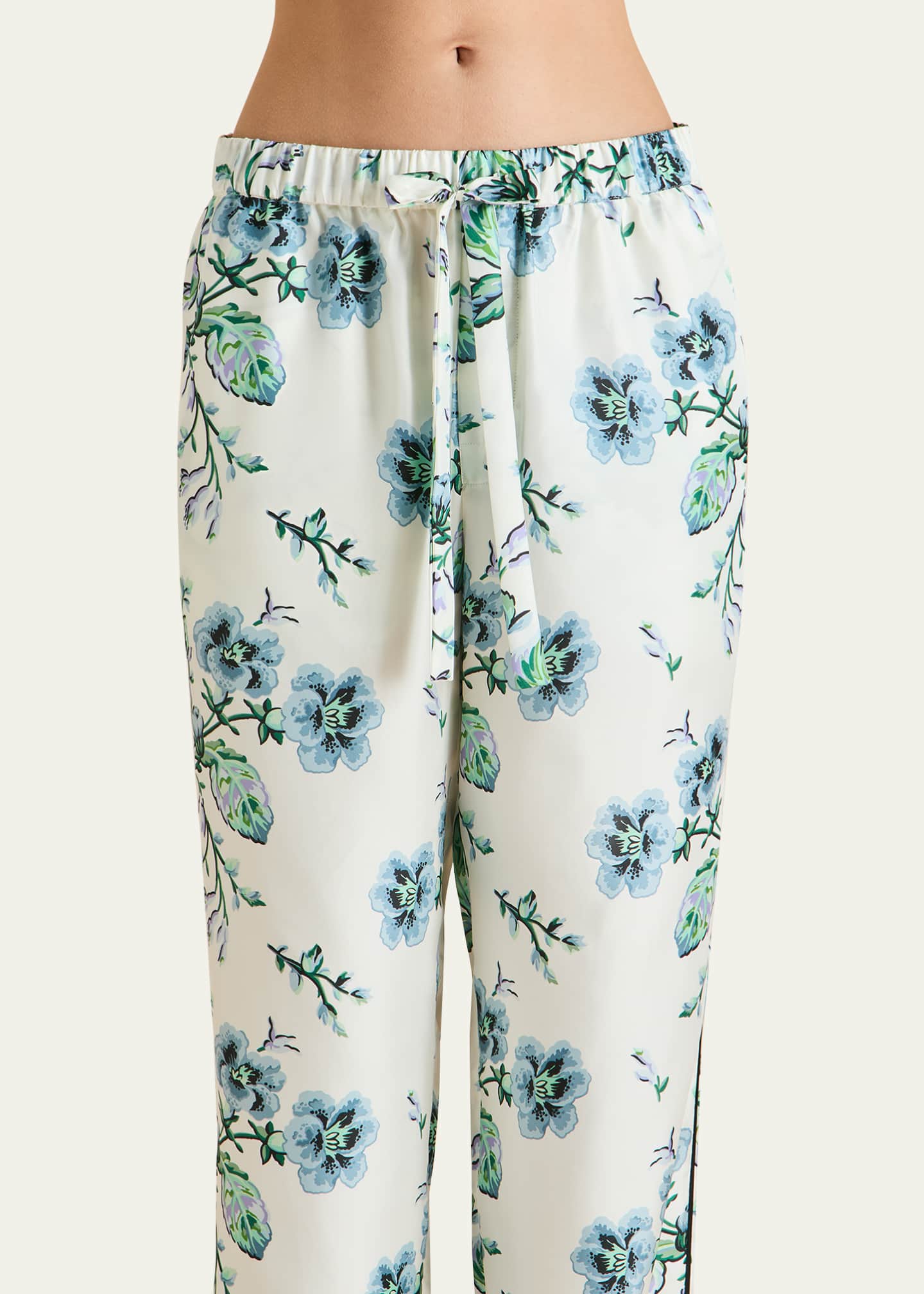 Olivia von Halle Yves Floral-Print Silk Twill Pajama Set Image 4 of 4