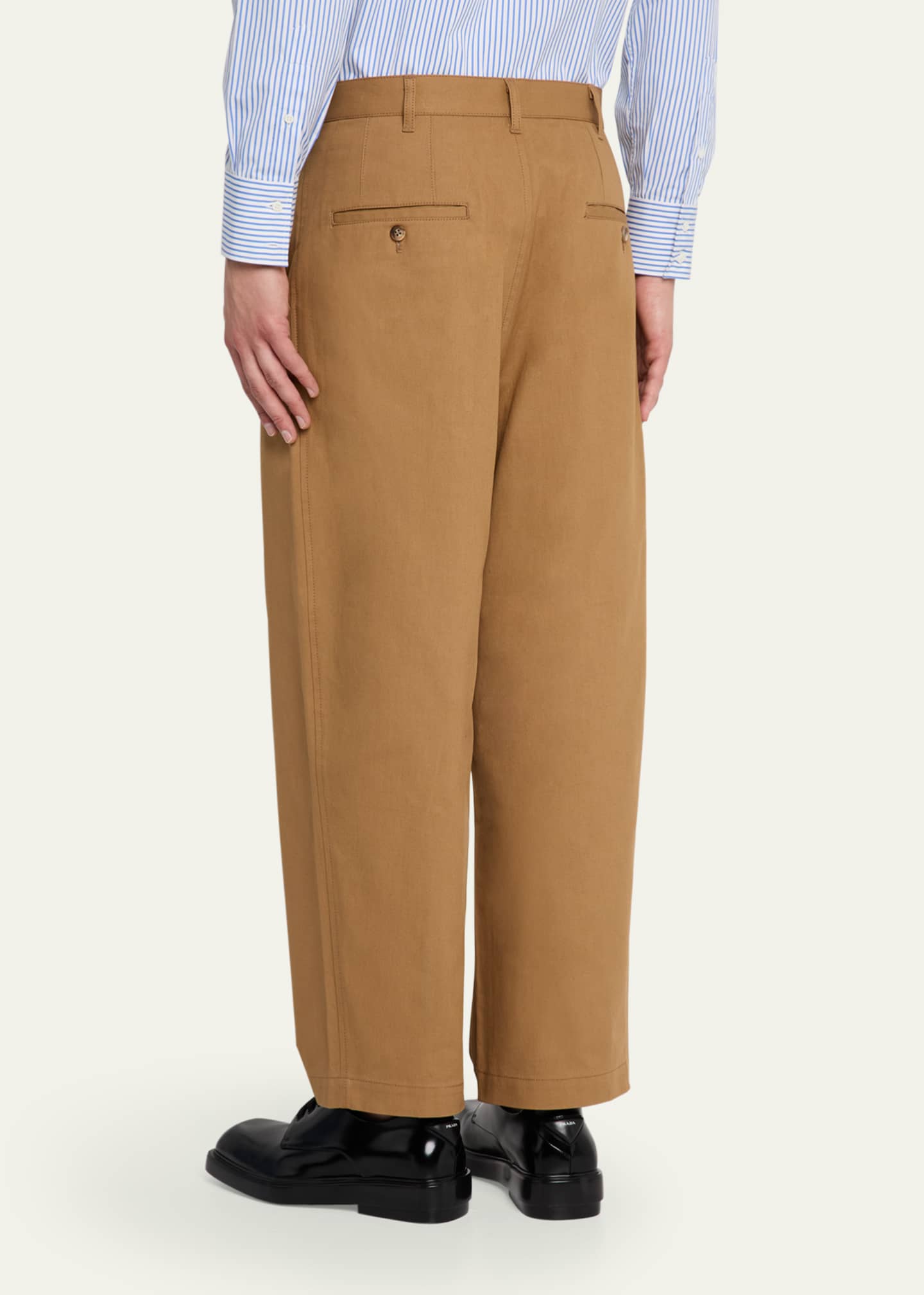 CDG HOMME Men's Cotton Serge Drop-Crotch Trousers Image 3 of 5