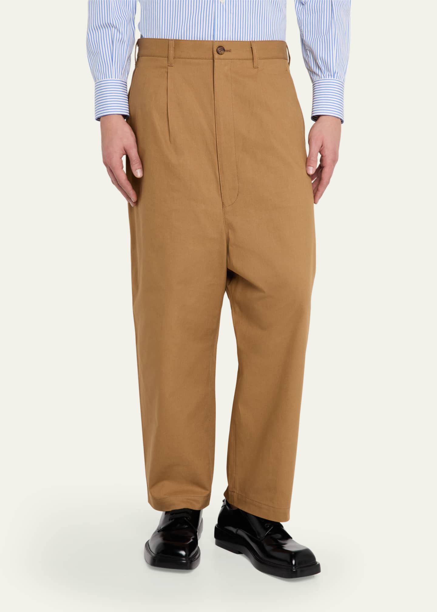 CDG HOMME Men's Cotton Serge Drop-Crotch Trousers Image 4 of 5