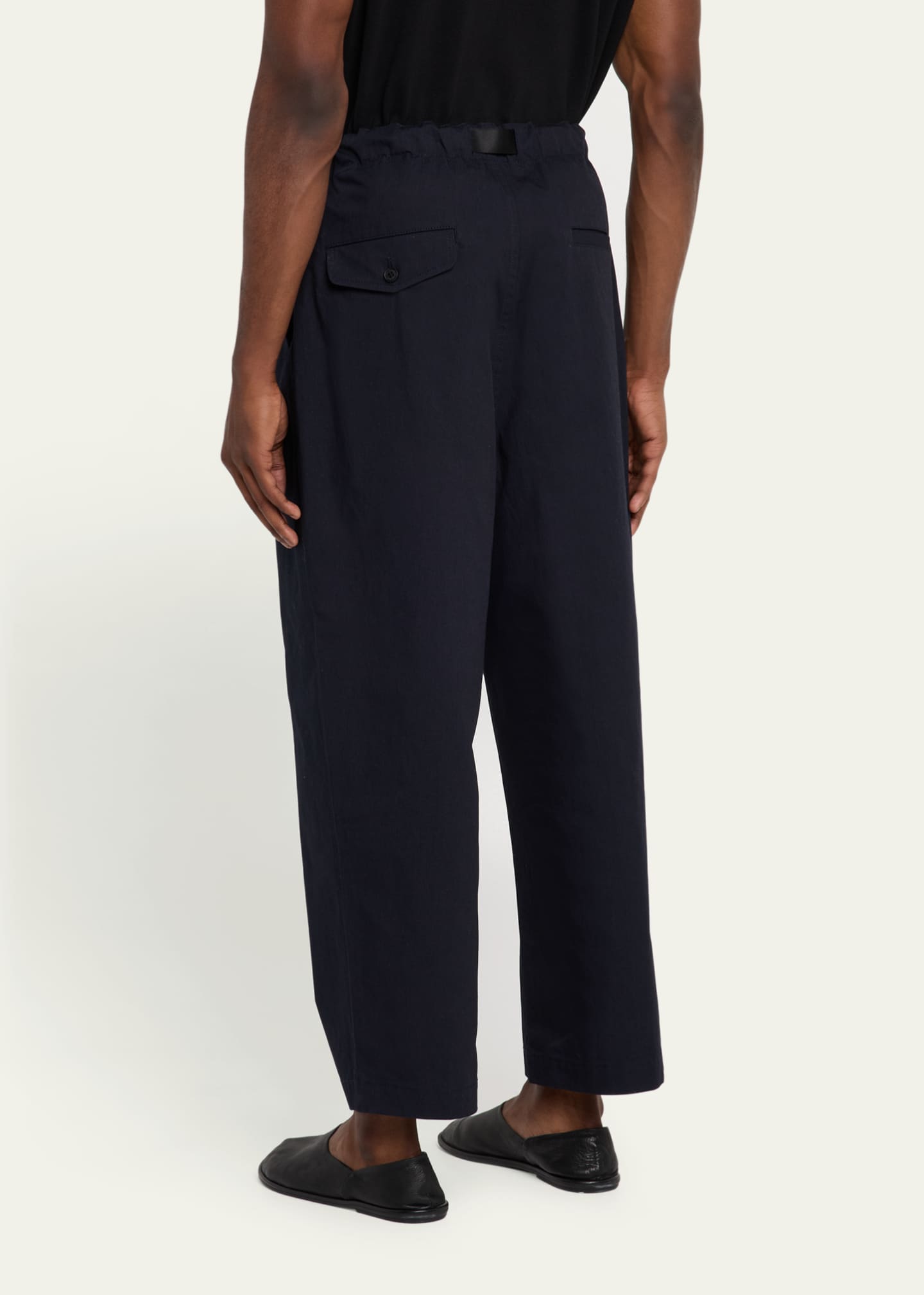 CDG HOMME Men's Oxford Belted Pleated Pants Image 3 of 5