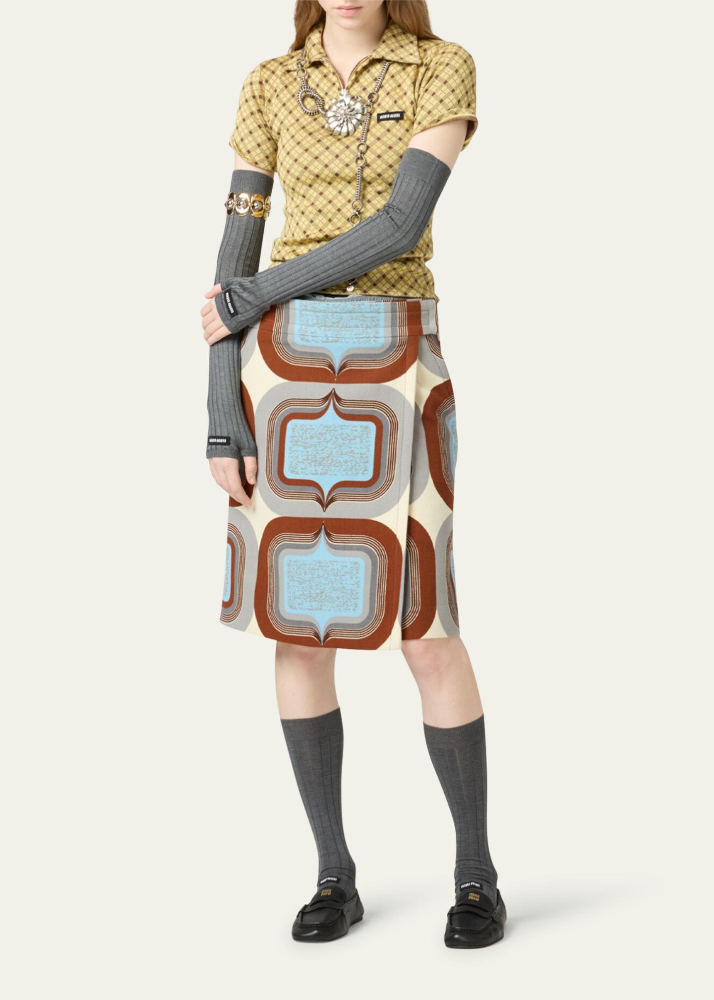 Miu Miu Check Short-Sleeve Polo Top - Bergdorf Goodman