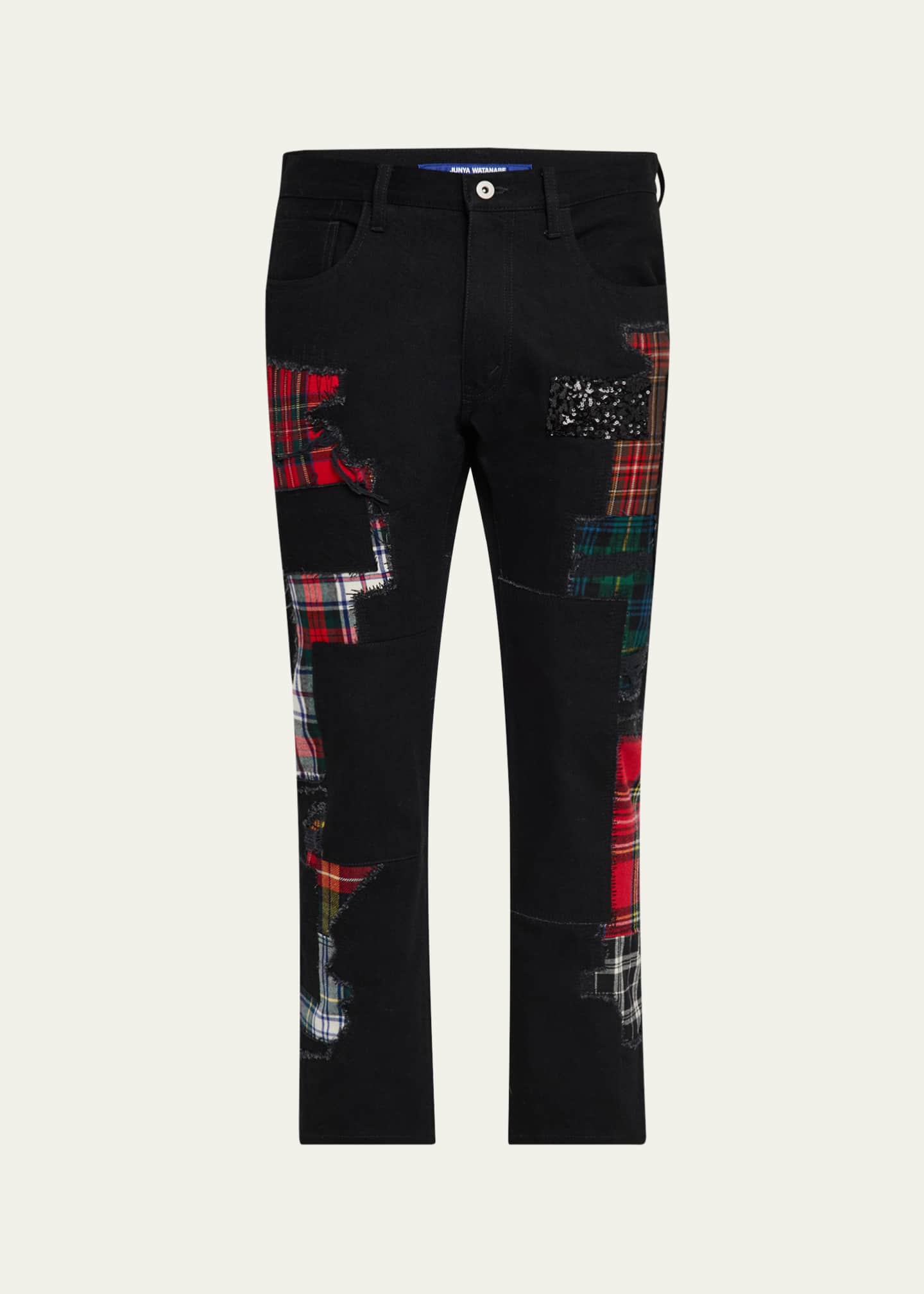 Junya Watanabe Men's Multi-Tartan Patchwork Jeans Image 1 of 5