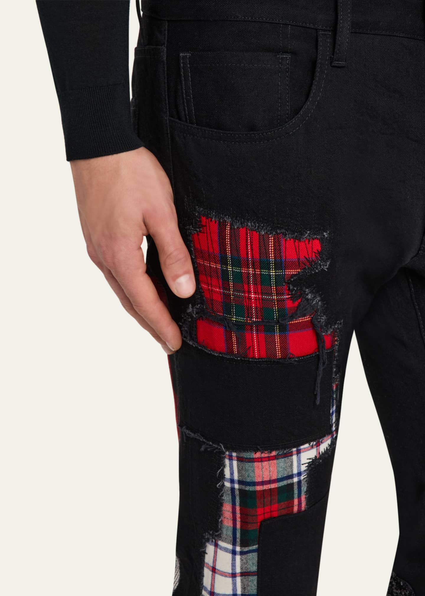 Junya Watanabe Men's Multi-Tartan Patchwork Jeans Image 5 of 5