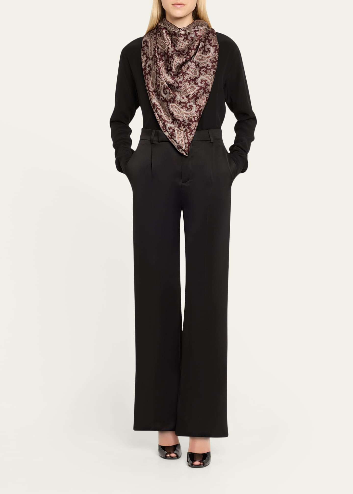 Saint Laurent Paisley Silk Charmeuse Scarf Image 2 of 4