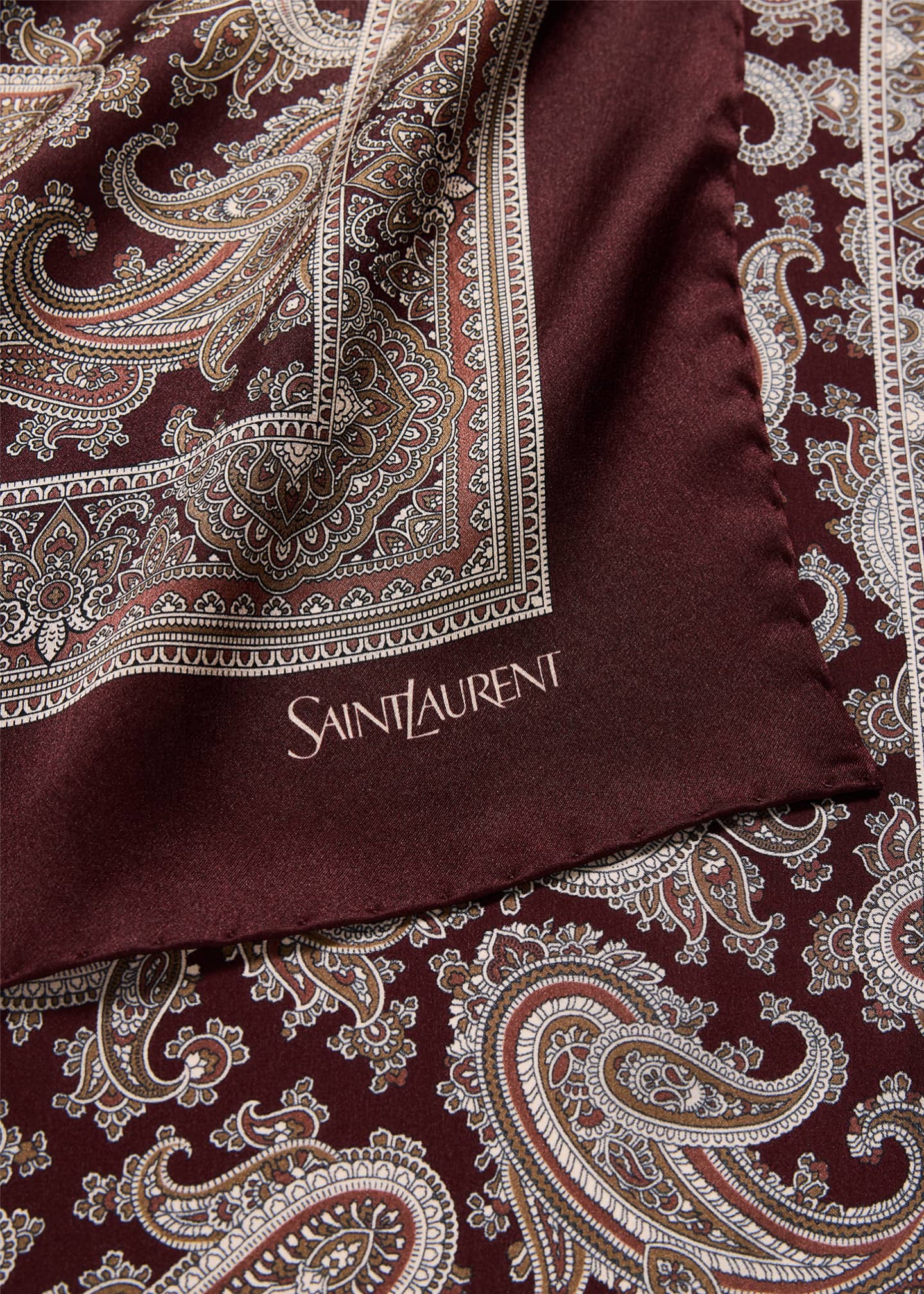 Saint Laurent Paisley Silk Charmeuse Scarf Image 4 of 4
