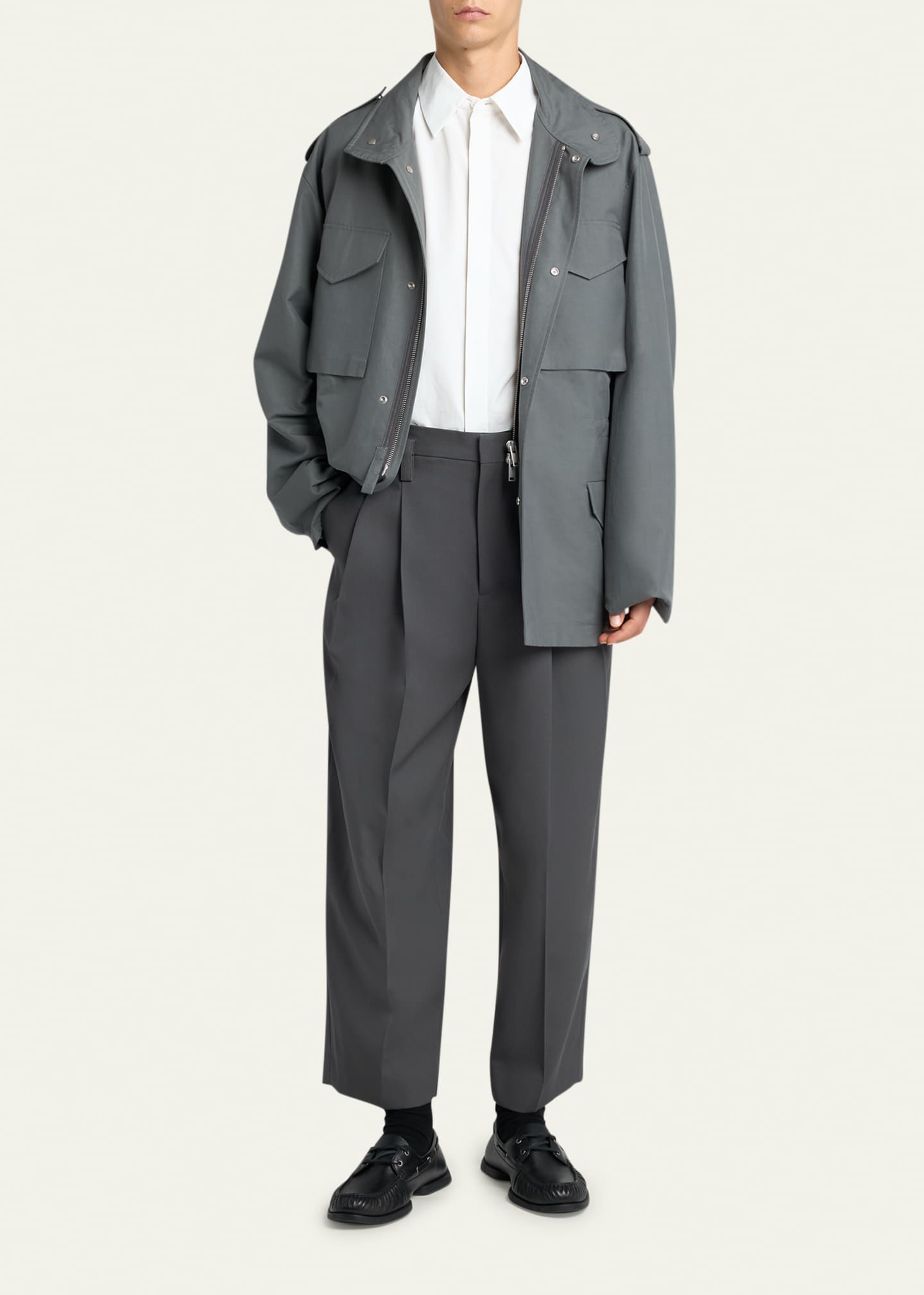 Jil Sander Men's Concealed-Placket Cotton Sport Shirt - Bergdorf