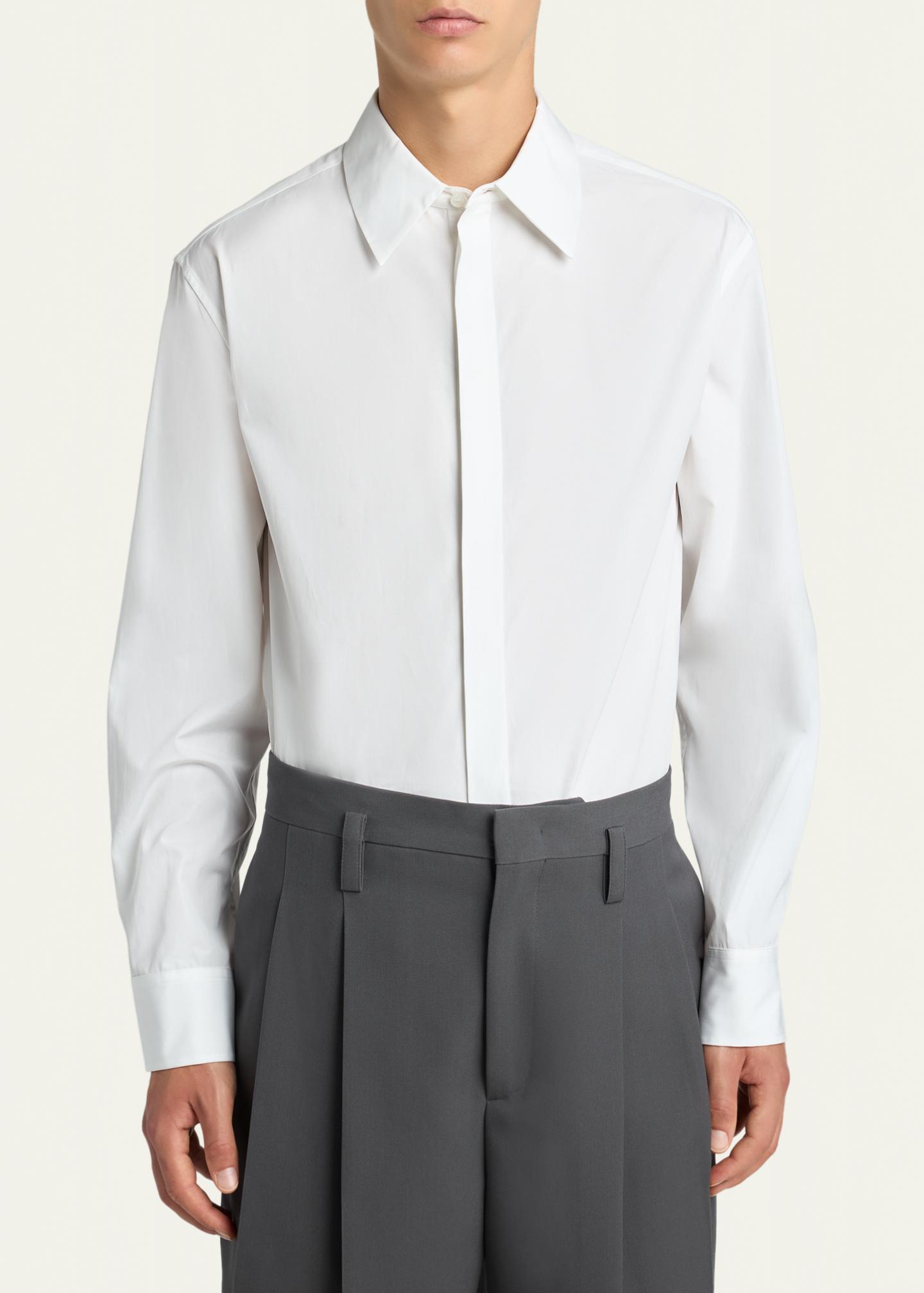 Jil Sander Men's Concealed-Placket Cotton Sport Shirt - Bergdorf