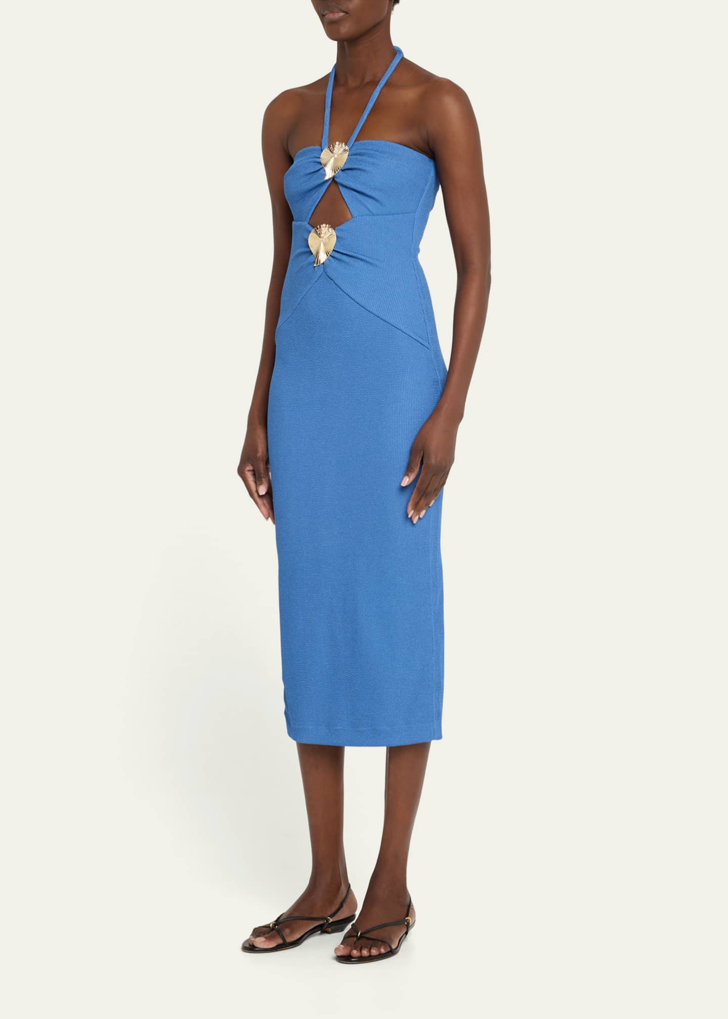 PatBO Merian Knit Halter Midi Dress Image 4 of 5