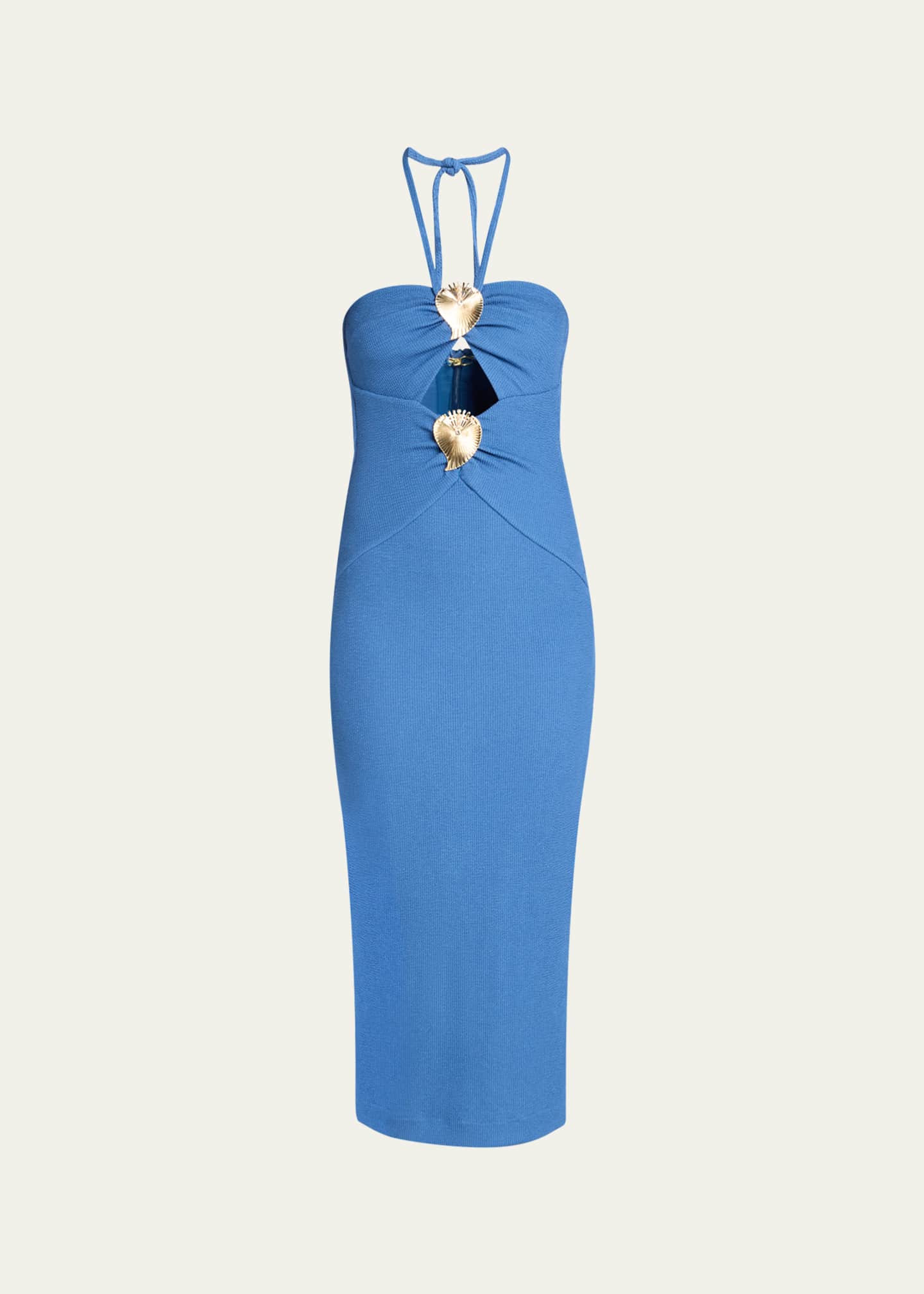 PatBO Merian Knit Halter Midi Dress Image 1 of 5