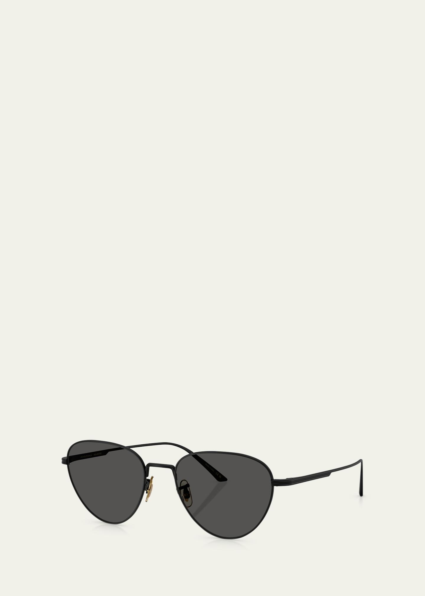 Oliver Peoples x Khaite 1991c white wire frame aviator sunglasses KHAITE x Oliver Peoples 1991C Steel Aviator Sunglasses  main image 3