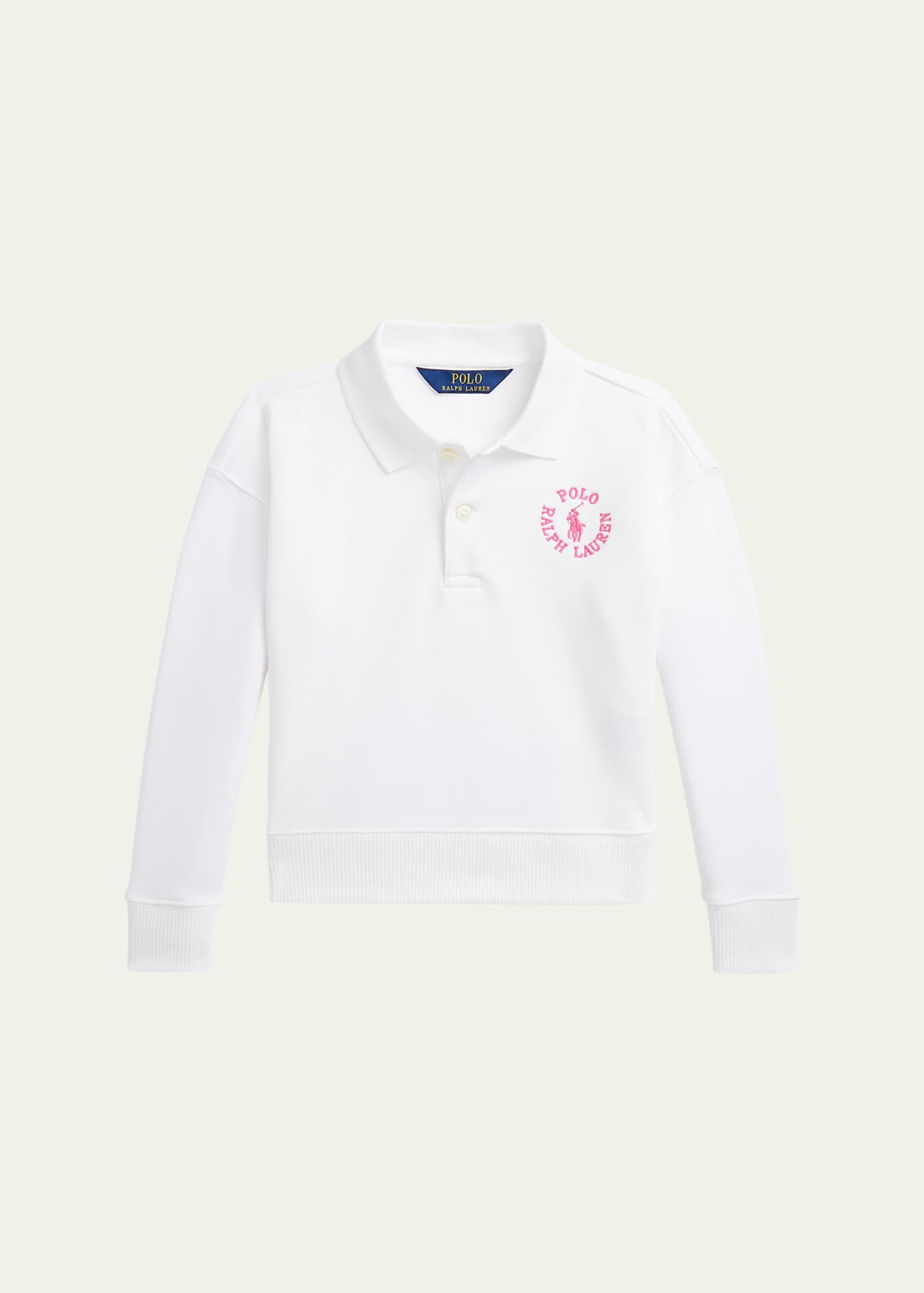 Ralph Lauren Childrenswear Girl's Polo Embroidered Sweatshirt, Size 2-6X Image 1 of 2