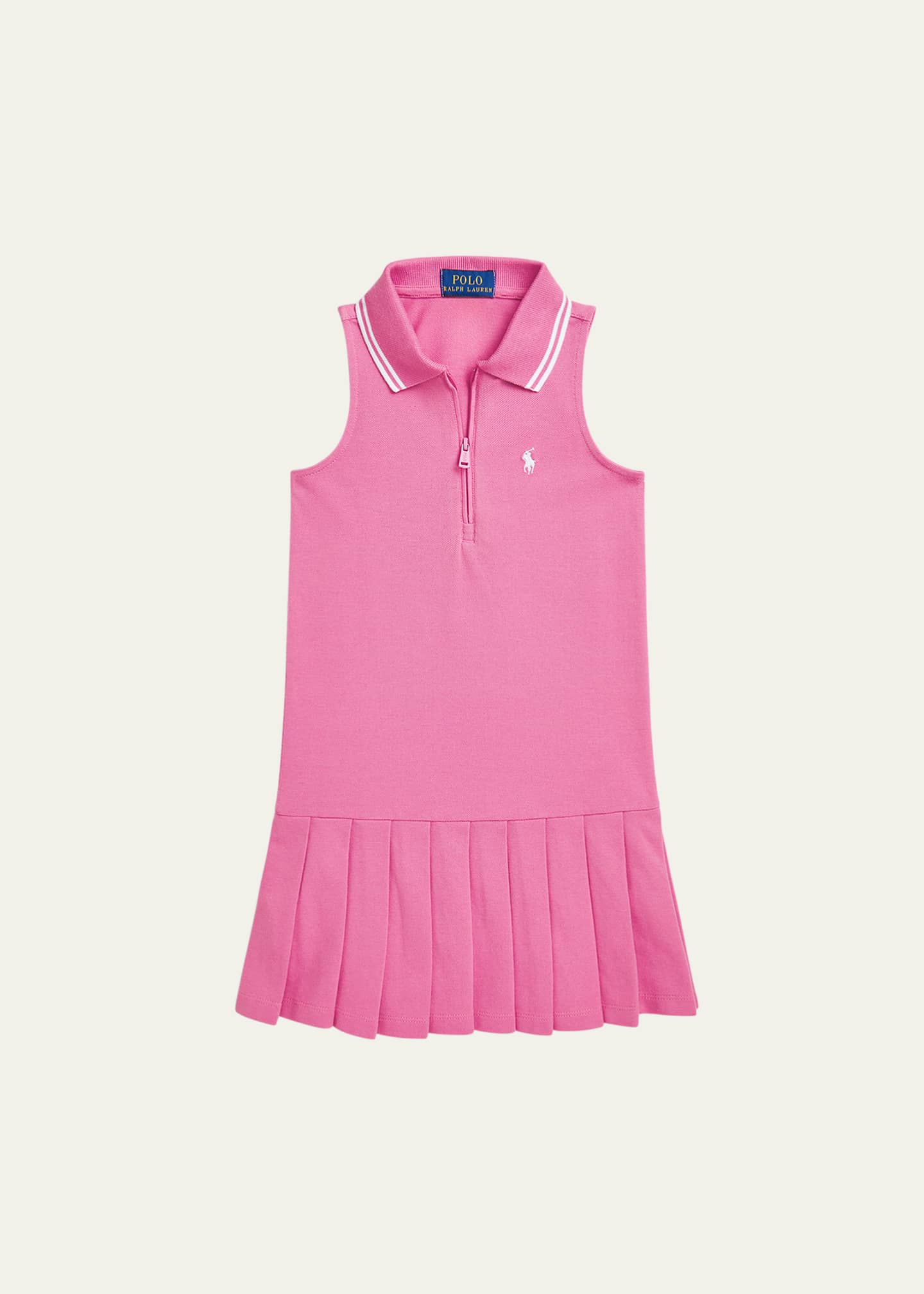 Ralph Lauren Childrenswear Girl's Pony Embroidered Pleated Tennis Dress, Size 2-6X Image 1 of 2