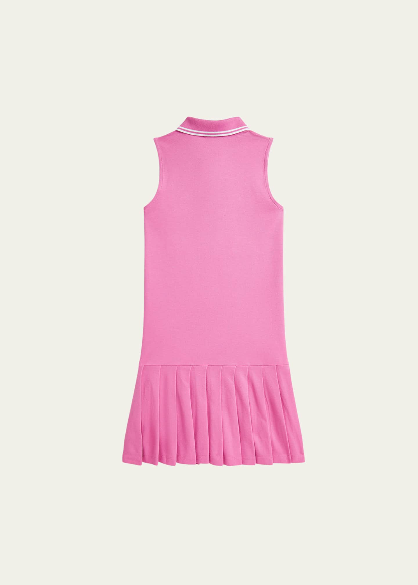 Ralph Lauren Childrenswear Girl's Pleated Mesh Polo Dress, Size S-XL Image 2 of 2