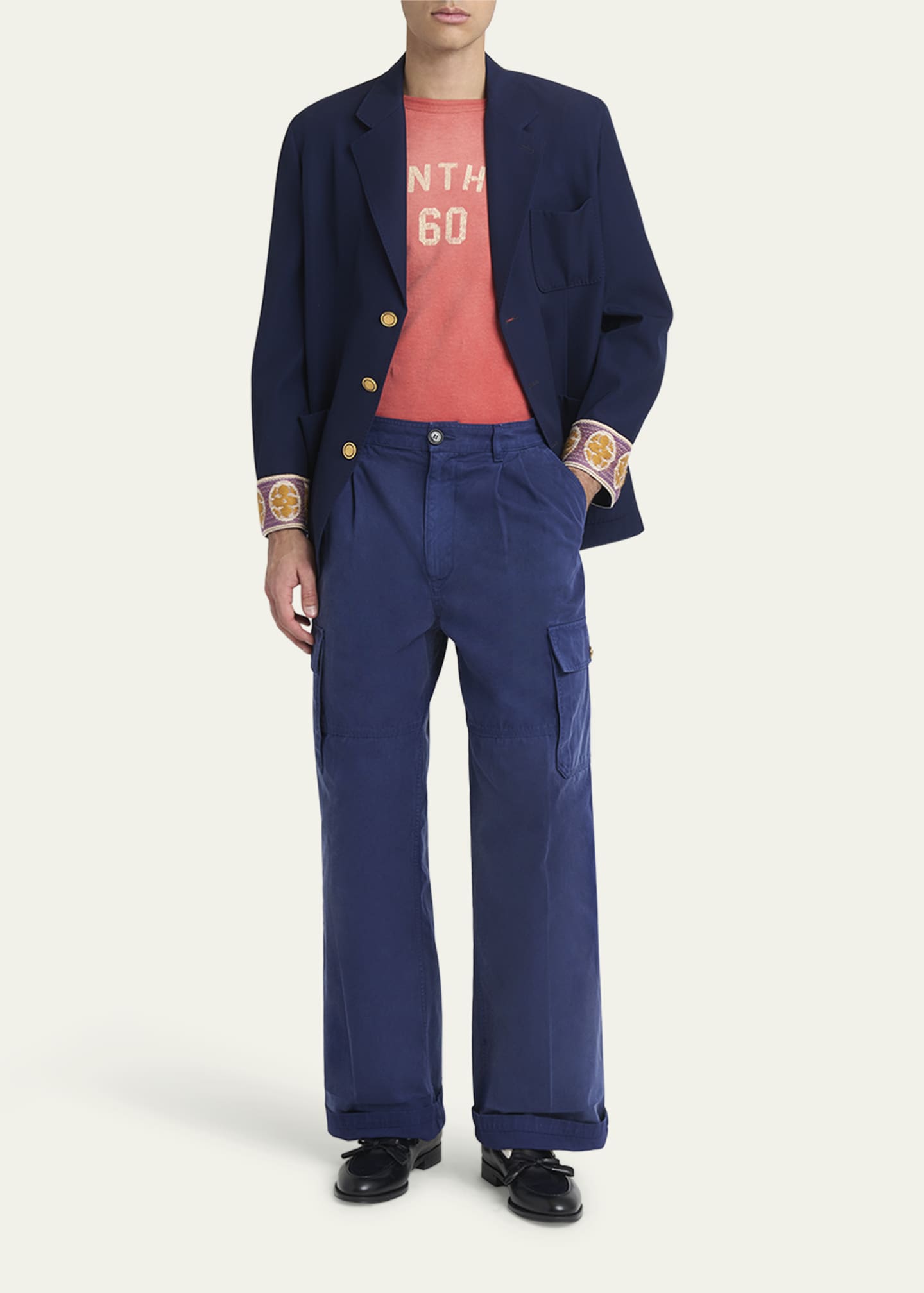 Valentino Garavani Men's Washed Chez Valentino Crewneck T-Shirt Image 2 of 5