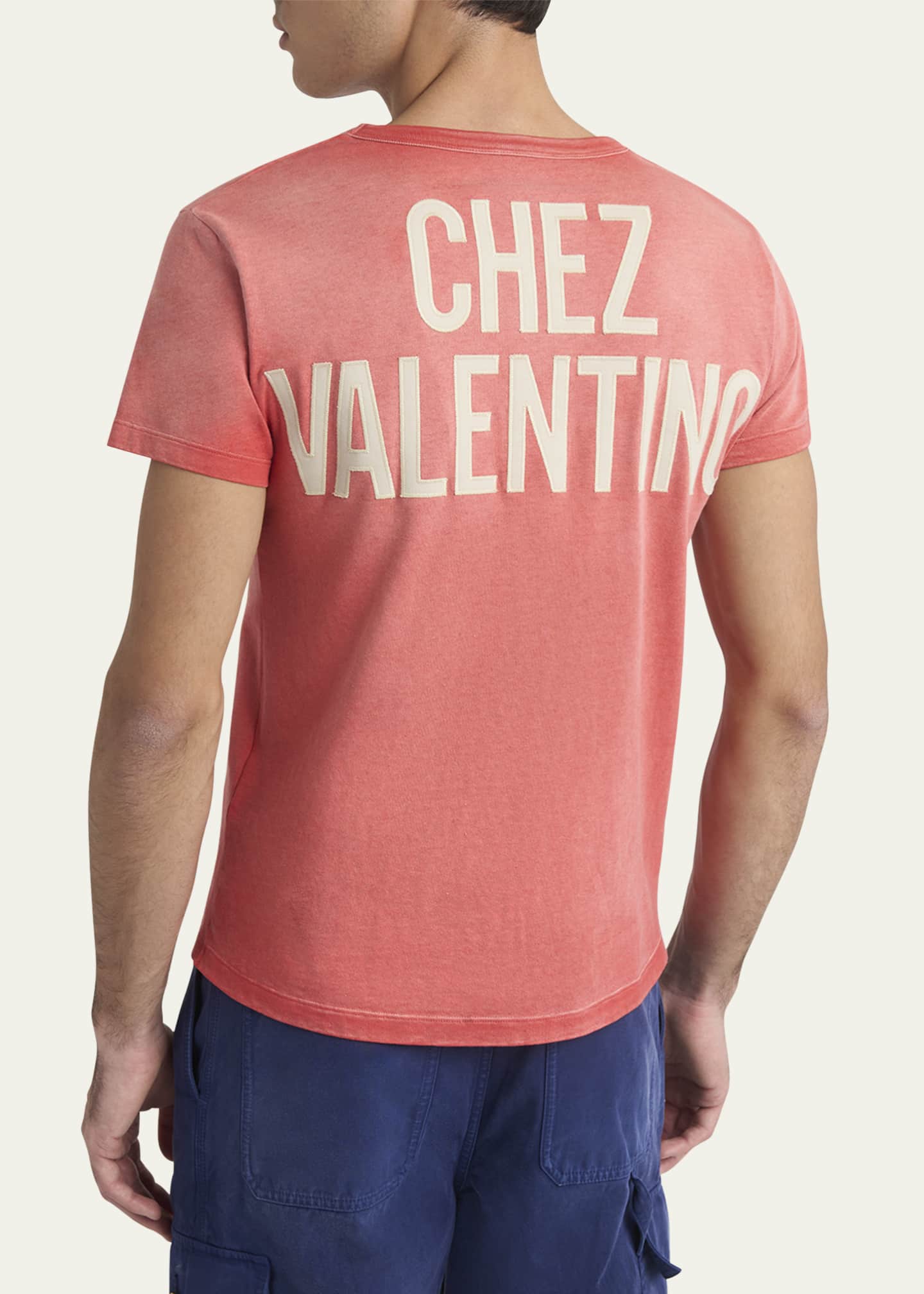 Valentino Garavani Men's Washed Chez Valentino Crewneck T-Shirt Image 3 of 5