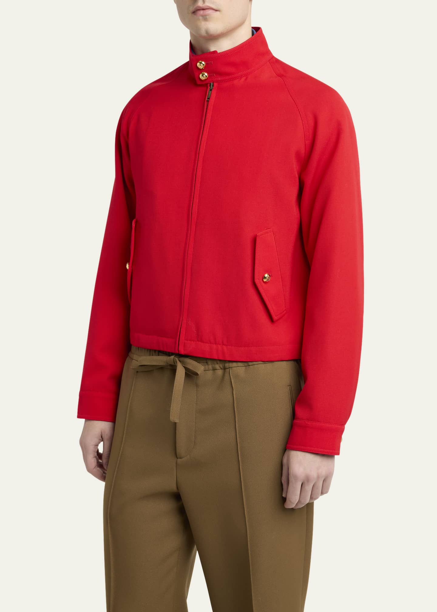 Valentino Garavani Men's Harrington Wool Full-Zip Blouson Image 4 of 5