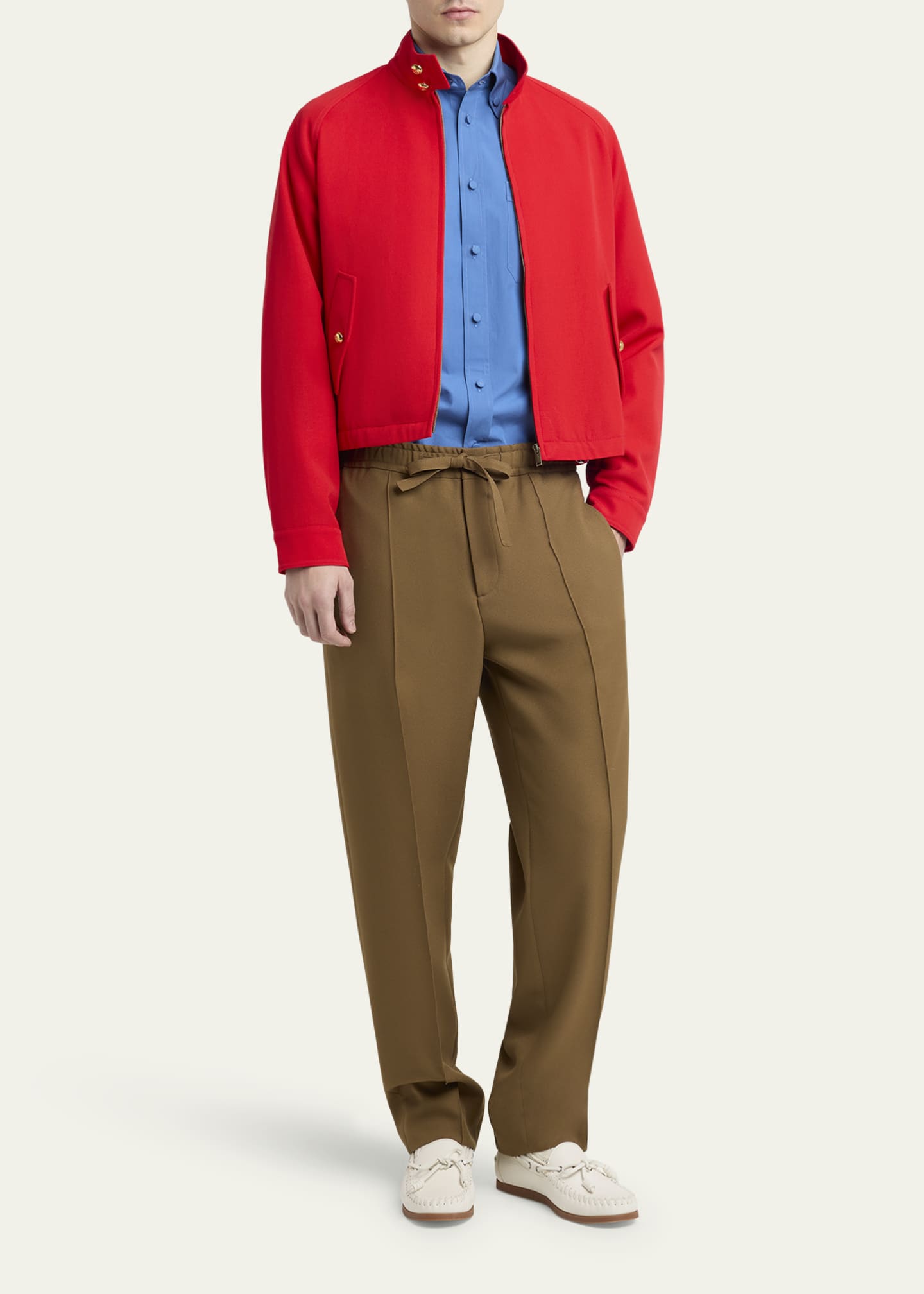 Valentino Garavani Men's Tonal Poplin Dress Shirt Image 2 of 5