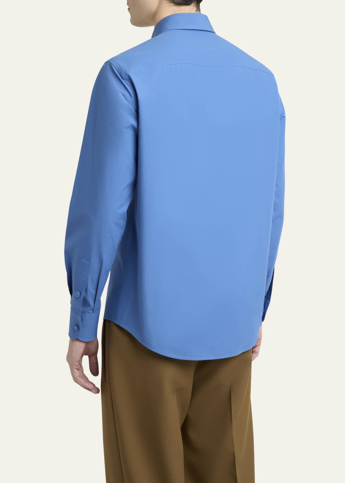 Valentino Garavani Men's Tonal Poplin Dress Shirt Image 3 of 5
