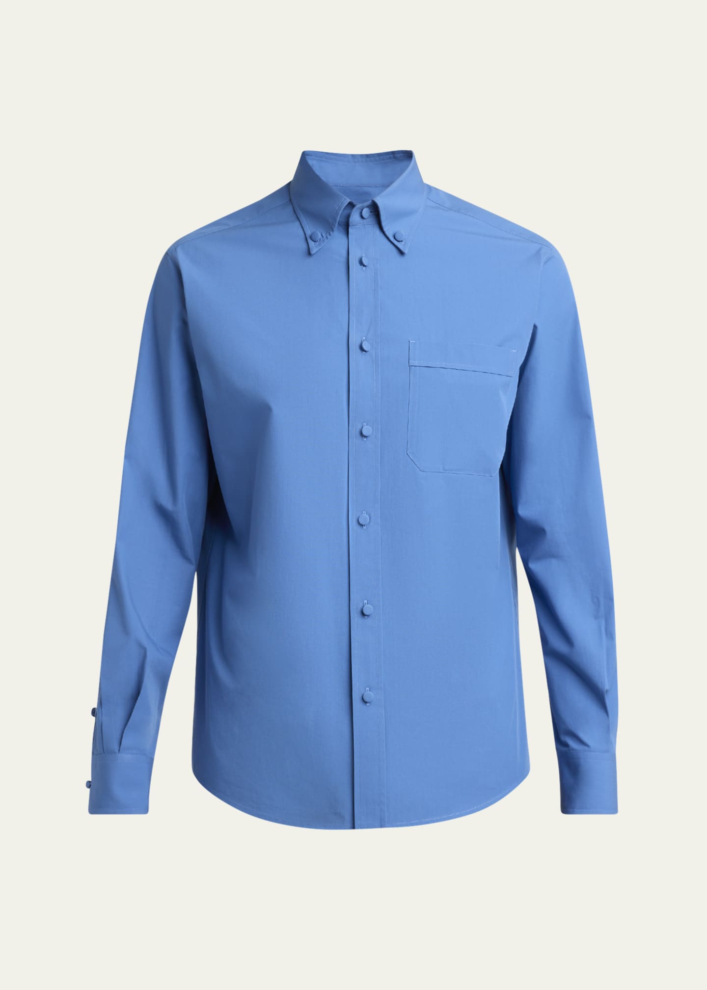 Valentino Garavani Men's Tonal Poplin Dress Shirt Image 1 of 5