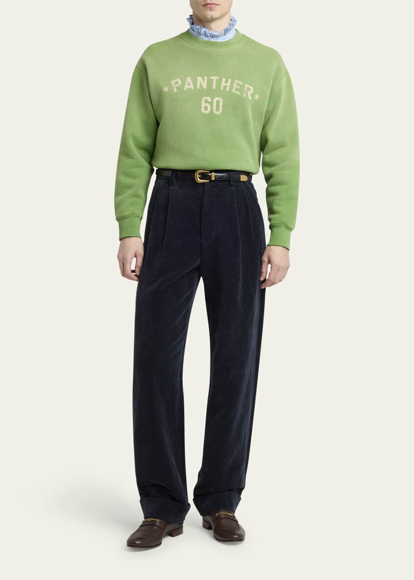 Valentino Garavani Men's Faded Cotton Chez Valentino Sweatshirt Image 2 of 5