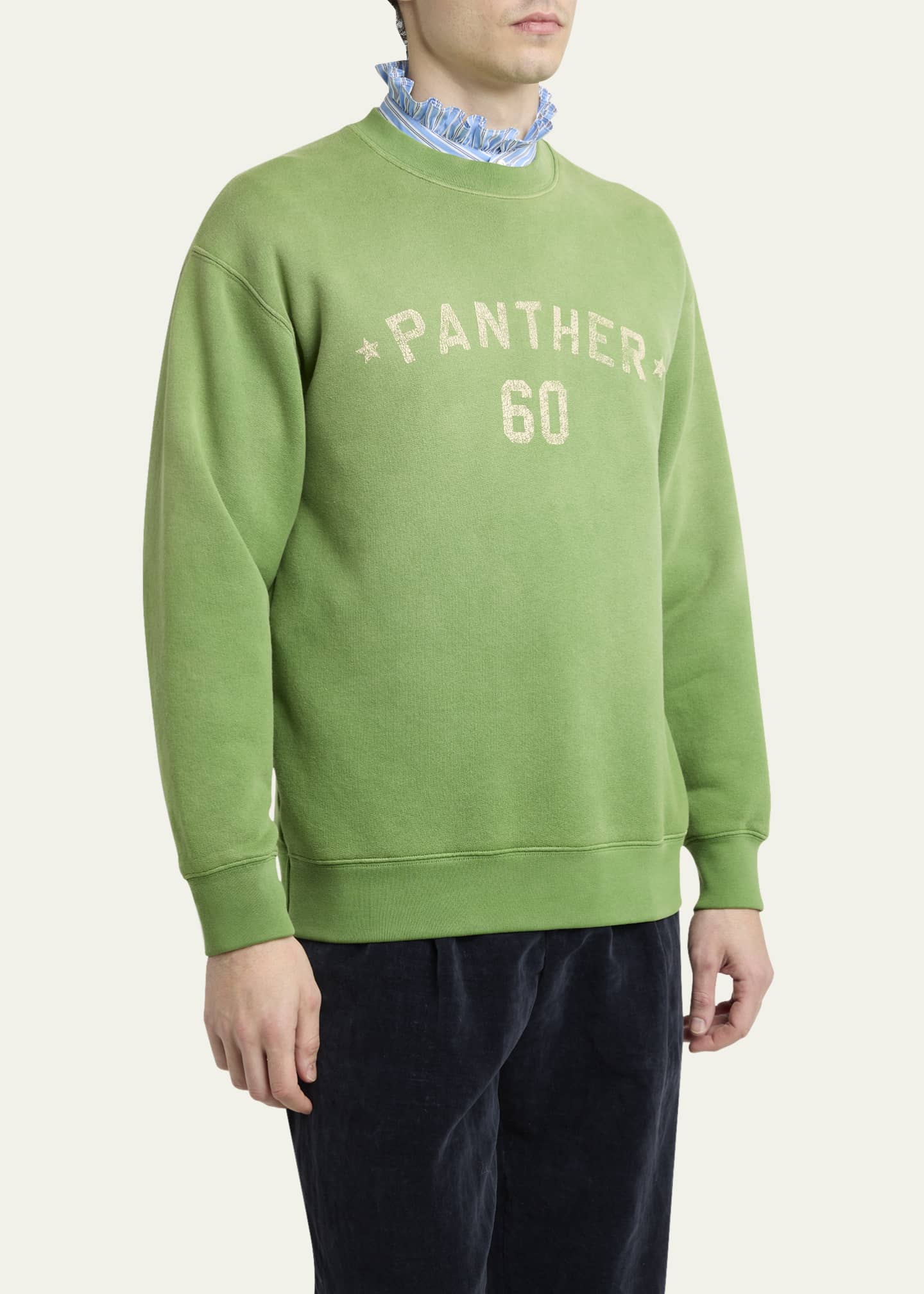 Valentino Garavani Men's Faded Cotton Chez Valentino Sweatshirt Image 4 of 5