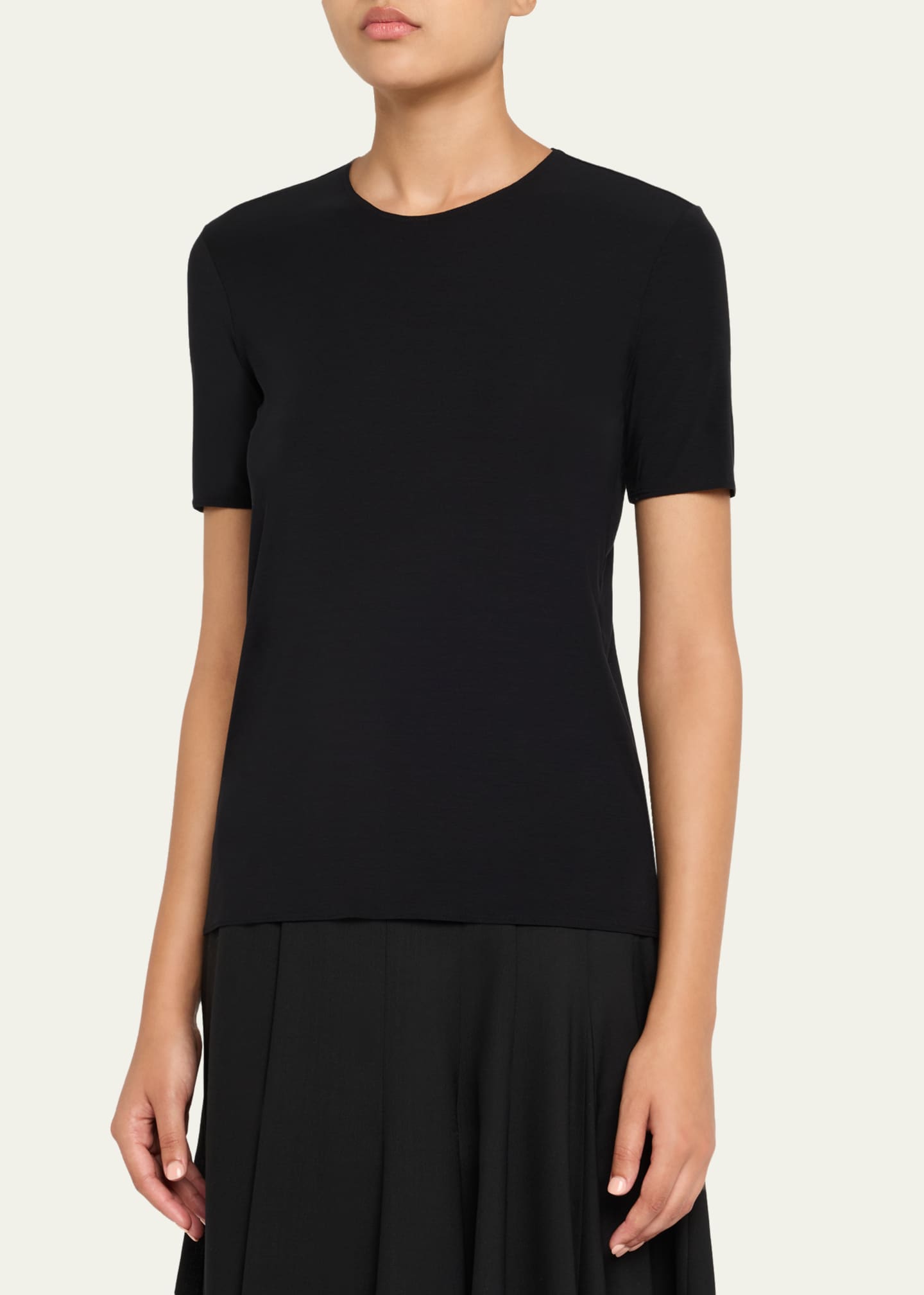 Wolford Pure Jersey Short-Sleeve Crewneck Top Image 4 of 5
