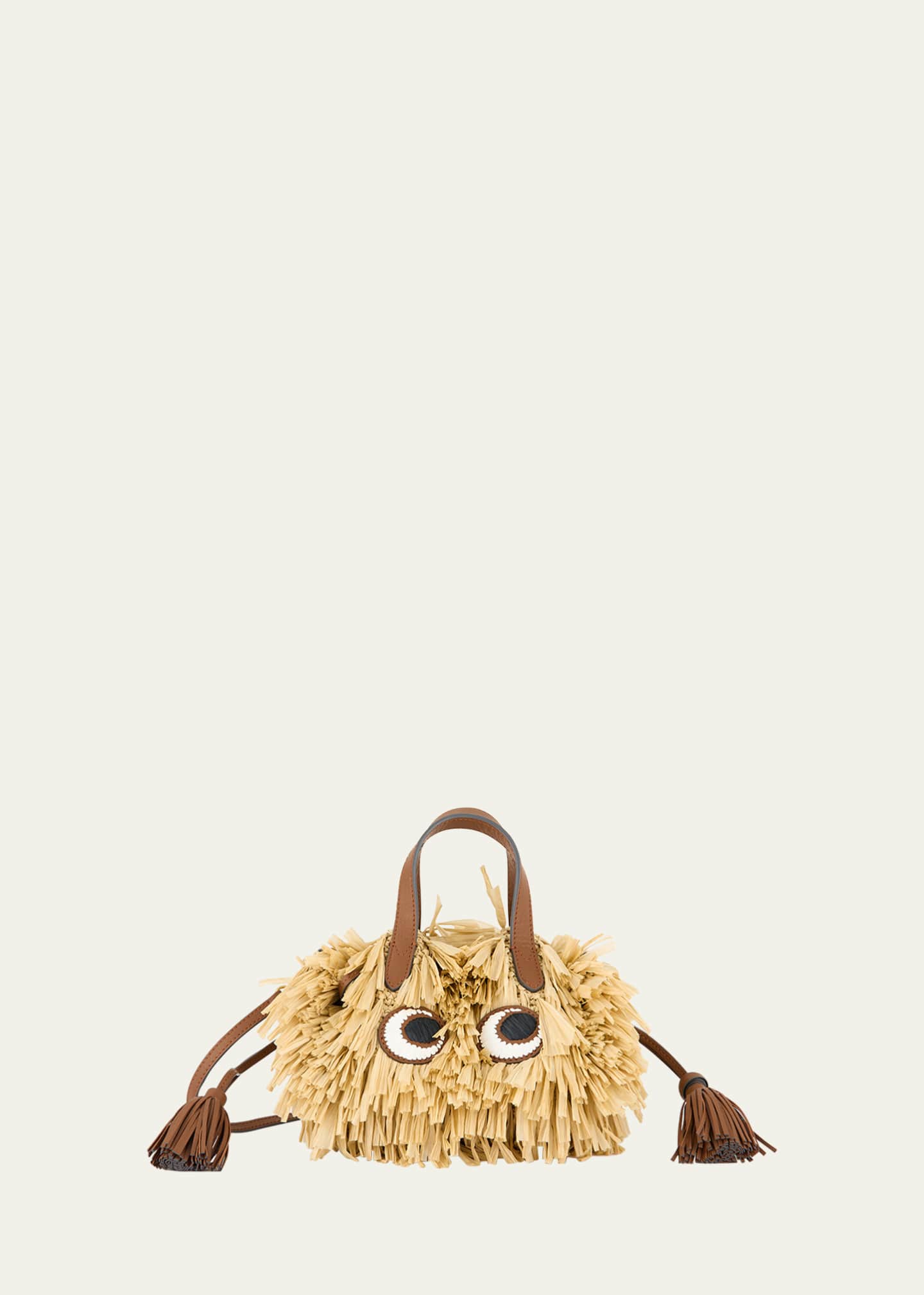 Anya Hindmarch Small Eyes Fringe Raffia Tote Bag Bergdorf Goodman