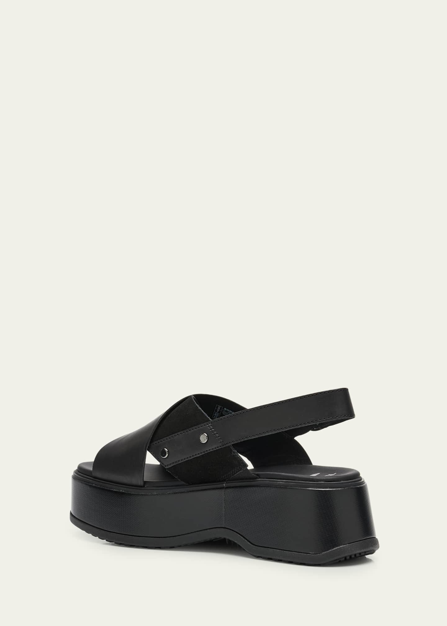 Sorel Dayspring Mixed Leather Crossover Comfort Sandals Image 4 of 6