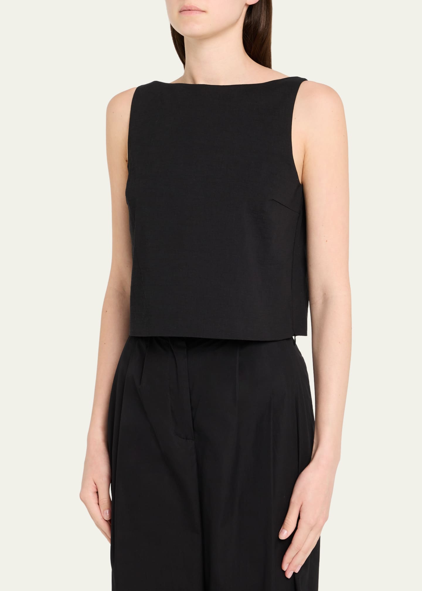 Theory Sleeveless Bateau-Neck Top Image 4 of 5