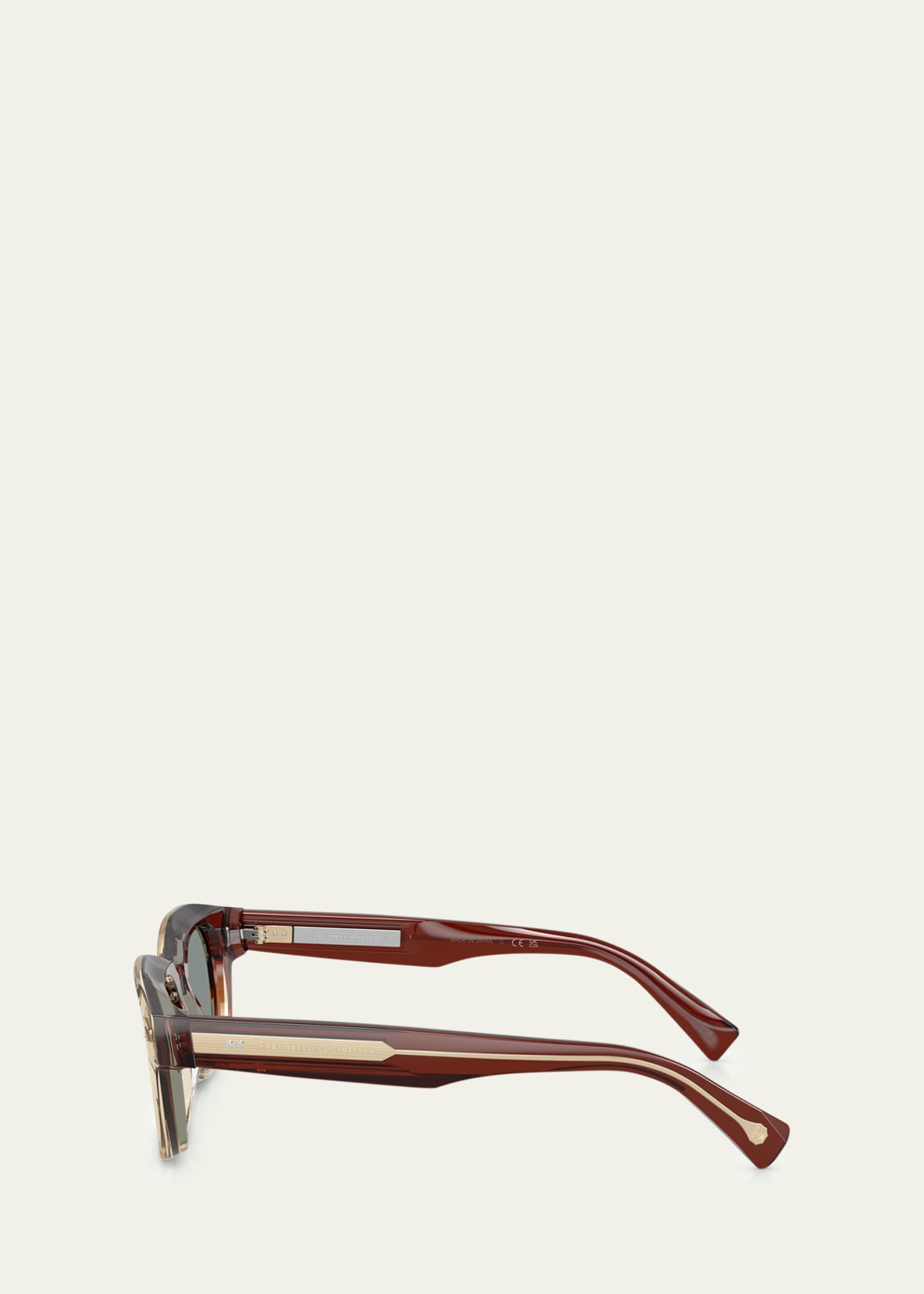 Brunello Cucinelli Men's BC4018S Rectangular Sunglasses Image 3 of 4
