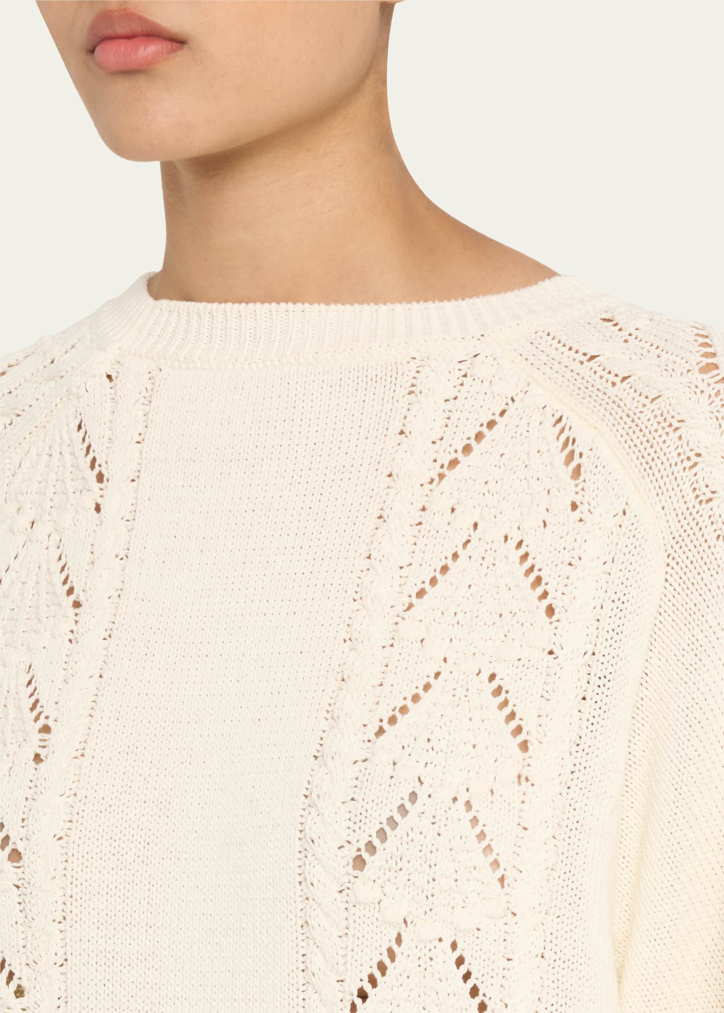 Loulou Studio Arman Cable & Pointelle-Knit Mini Sweater Dress Image 4 of 4