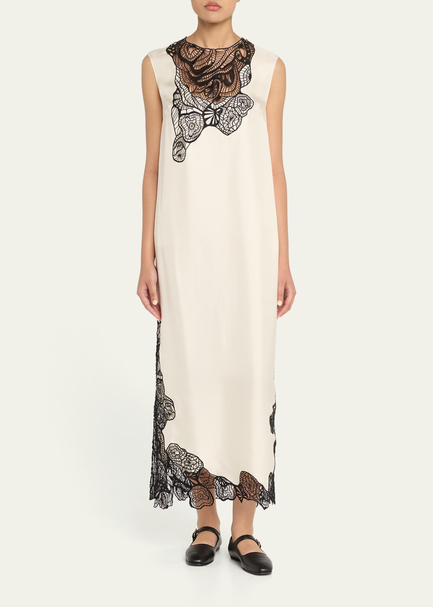Loulou Studio Uma Sleeveless Lace-Embellished Maxi Dress Image 2 of 5