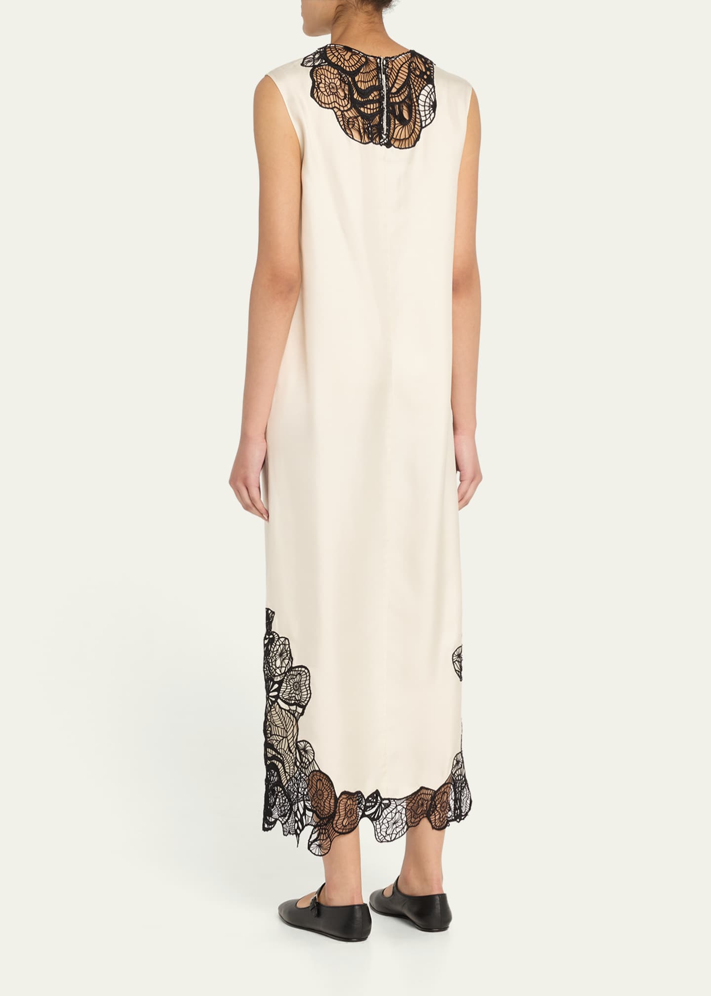 Loulou Studio Uma Sleeveless Lace-Embellished Maxi Dress Image 3 of 5