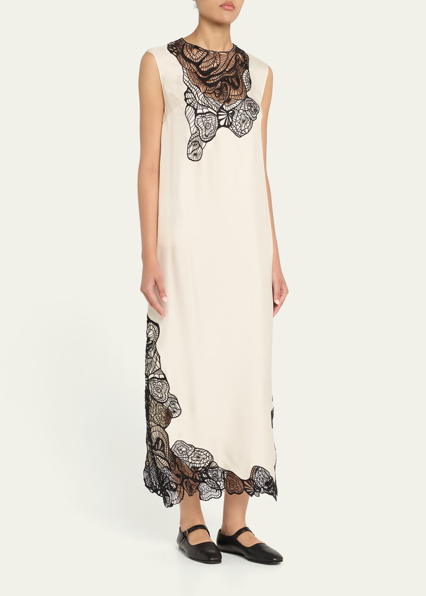 Loulou Studio Uma Sleeveless Lace-Embellished Maxi Dress Image 4 of 5