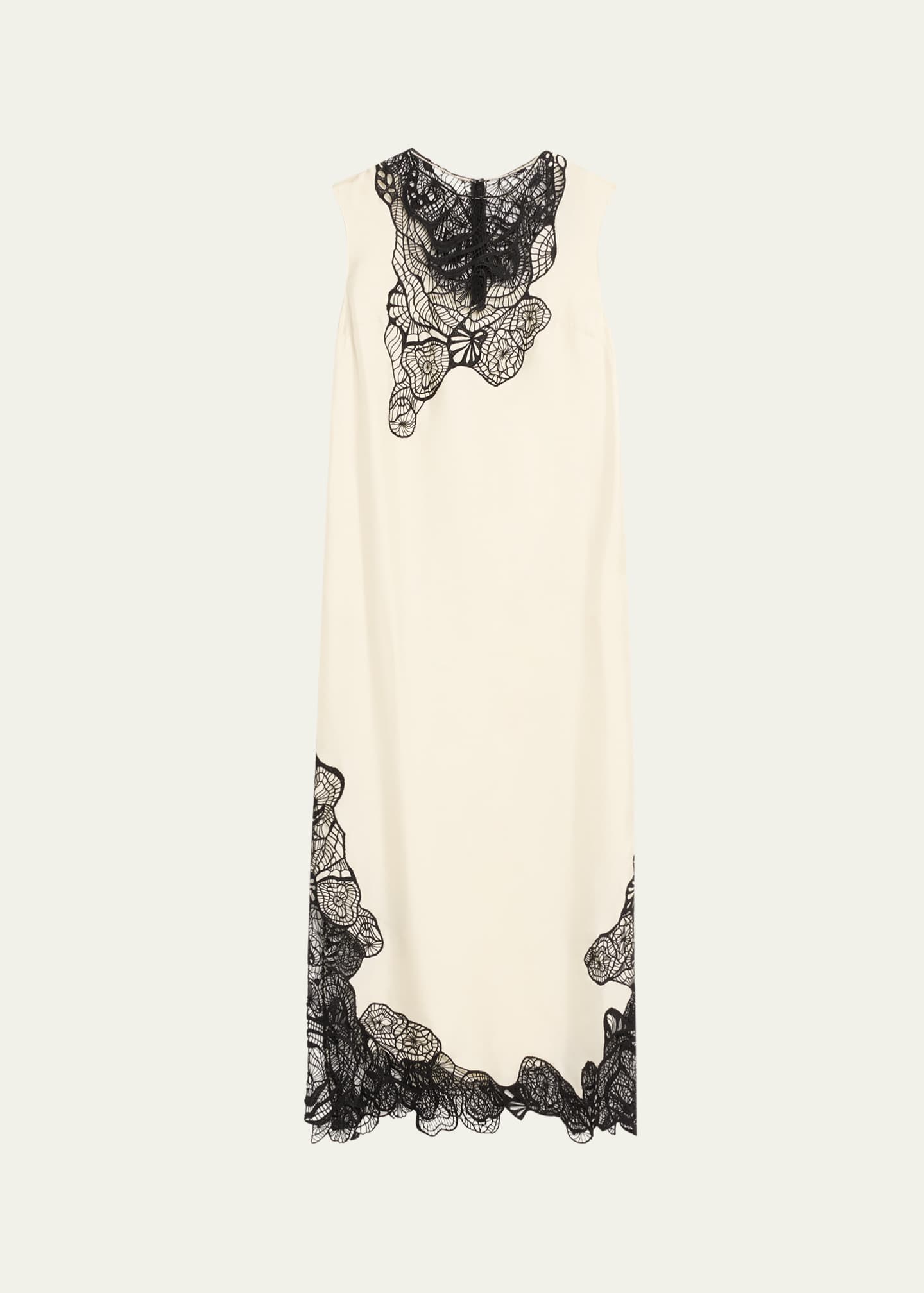 Loulou Studio Uma Sleeveless Lace-Embellished Maxi Dress Image 1 of 5