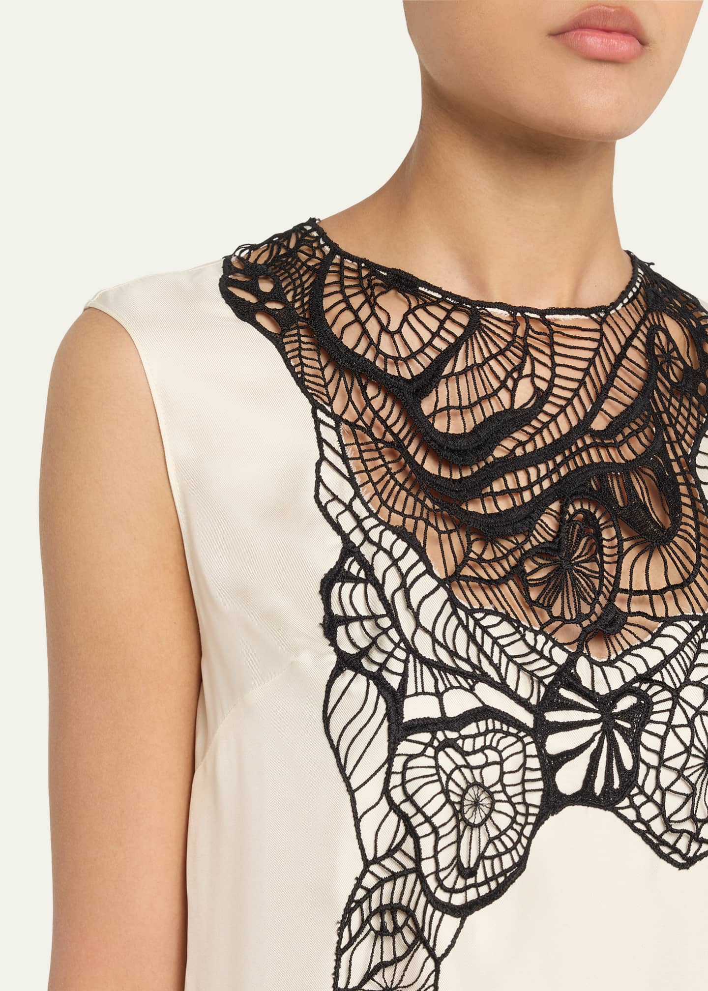 Loulou Studio Uma Sleeveless Lace-Embellished Maxi Dress Image 5 of 5