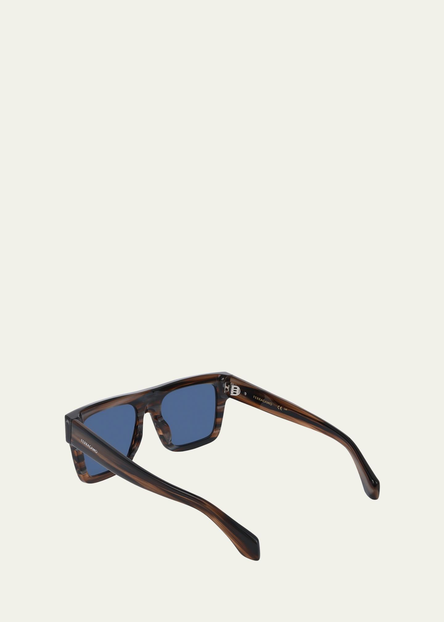 Ferragamo Men's Rivets Acetate Square Sunglasses - Bergdorf Goodman