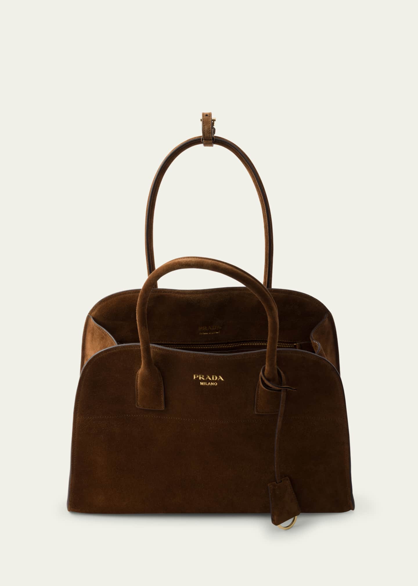 Prada Suede Top-Handle Bag Image 3 of 3