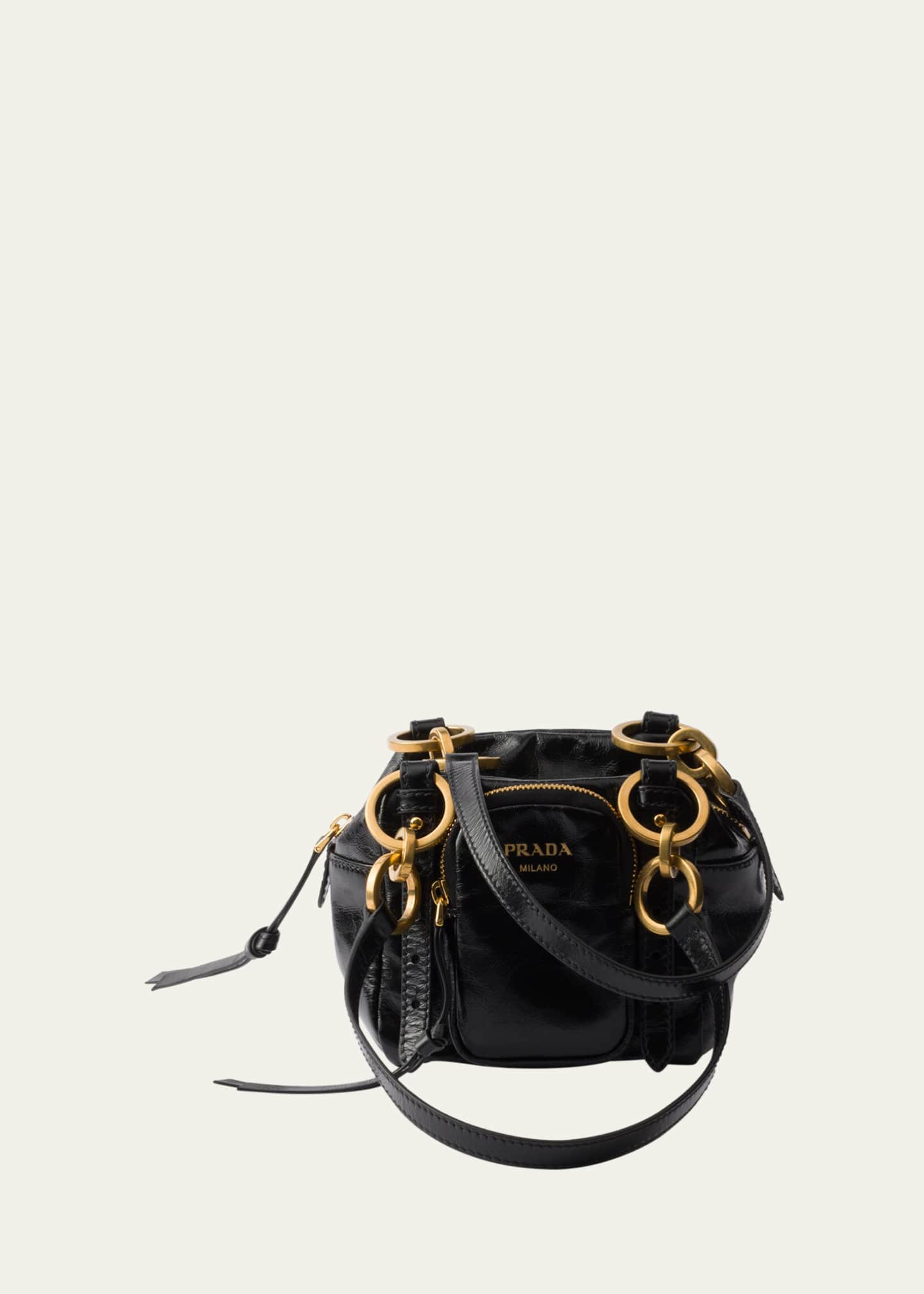 Prada Dangle Mini Leather Shoulder Bag Image 1 of 4