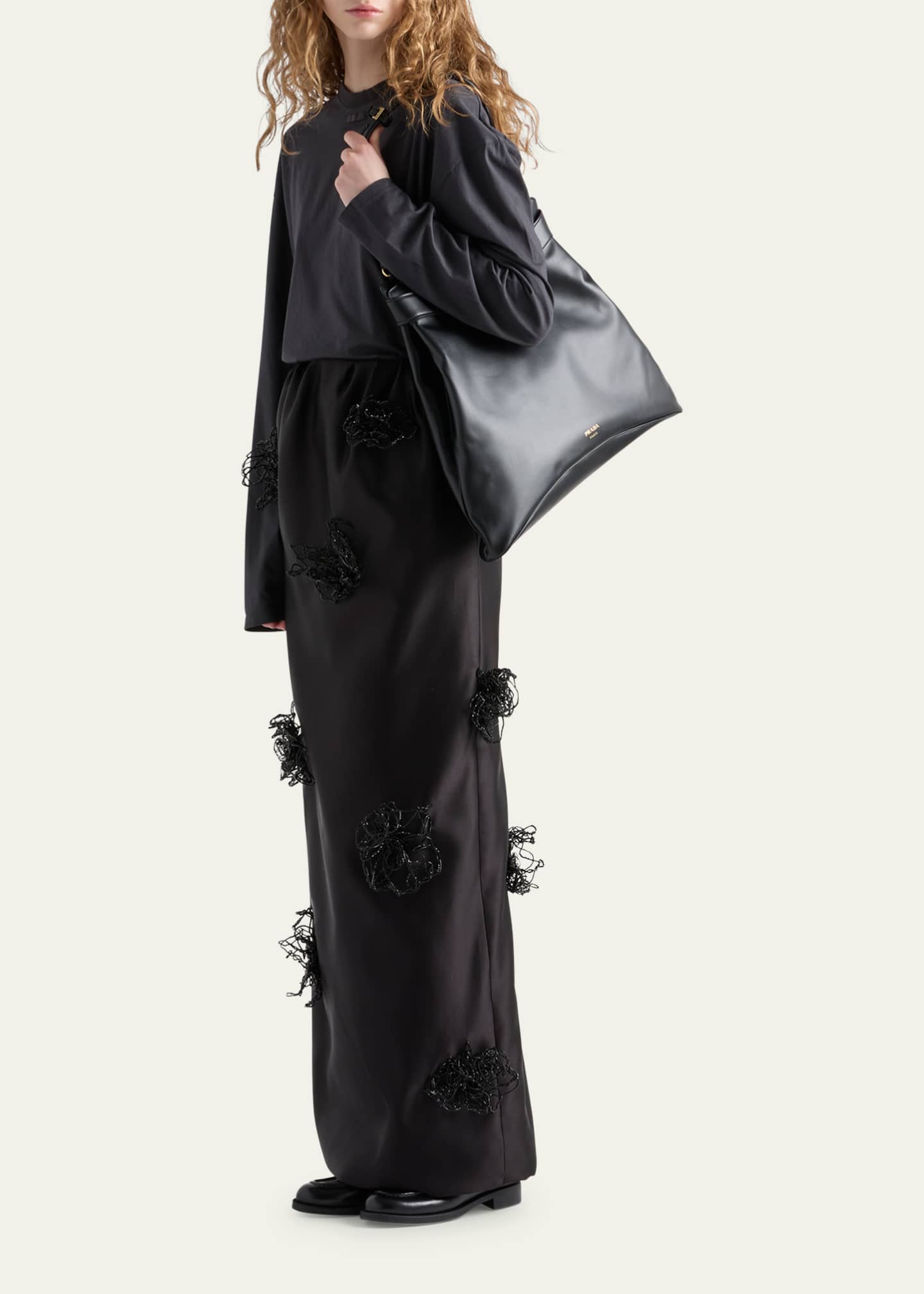 Prada Etude Buckle Leather Shoulder Bag Image 4 of 4
