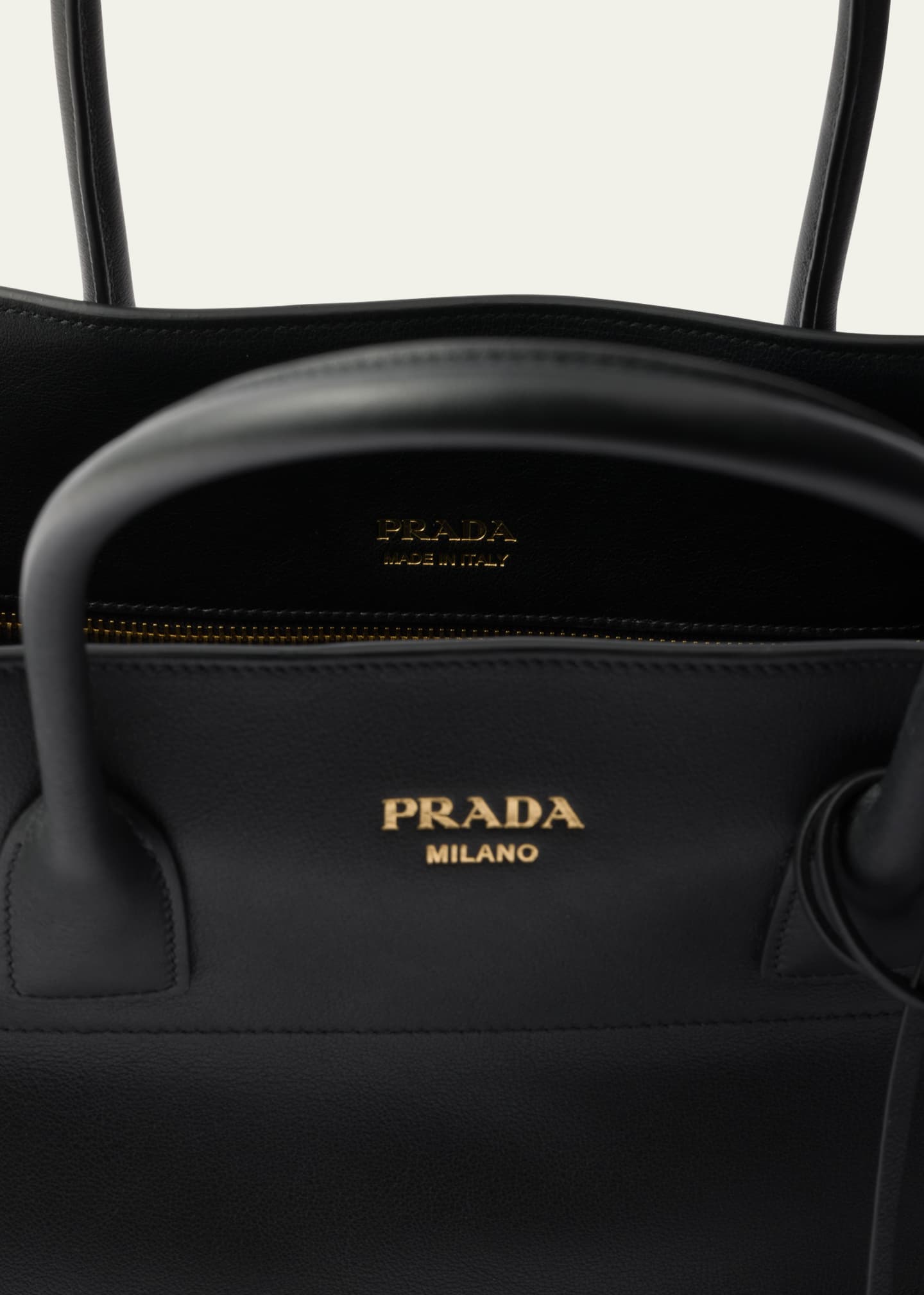 Prada Soft Grain Leather Top-Handle Bag Image 3 of 3