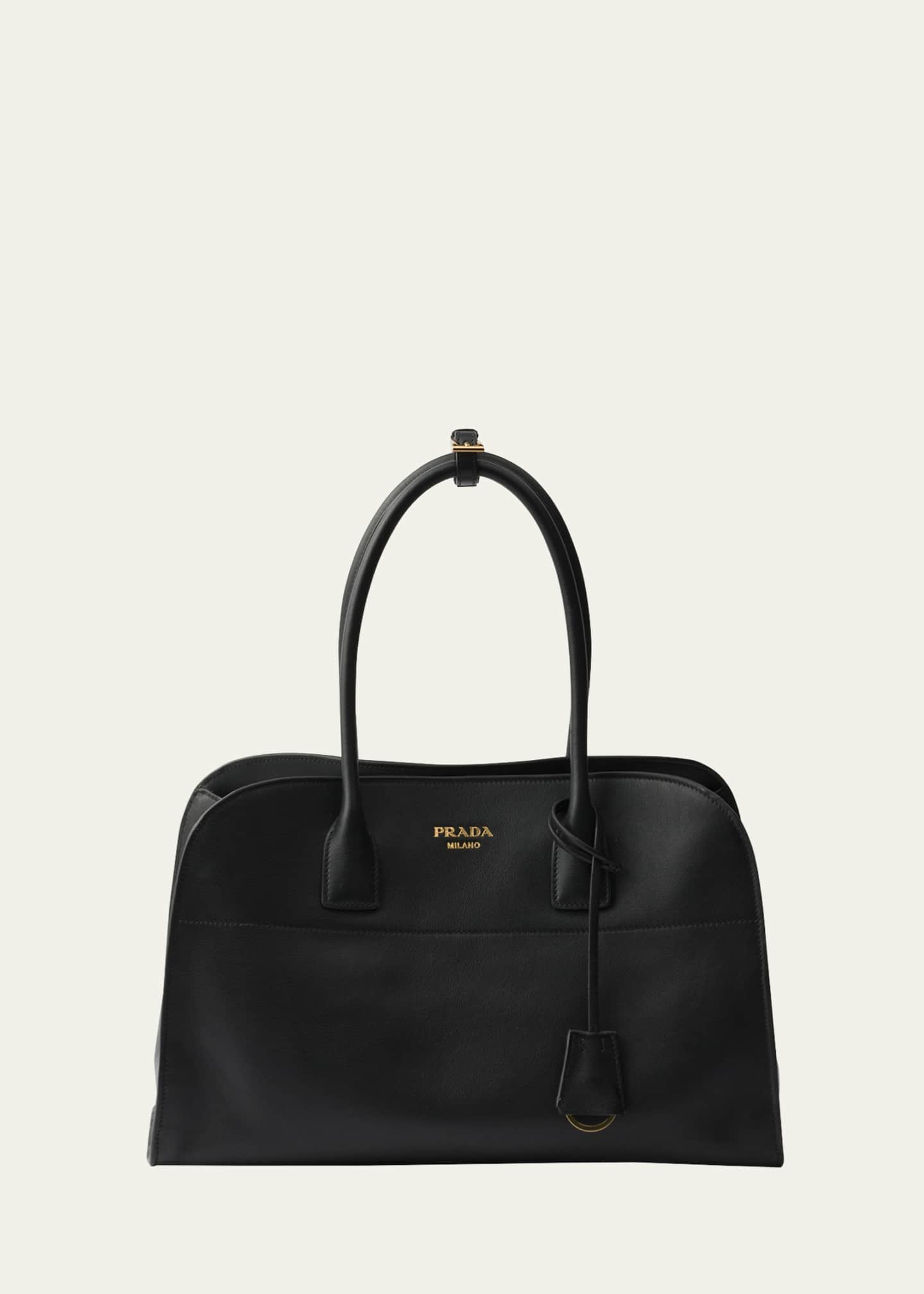Prada Soft Grain Leather Top-Handle Bag Image 1 of 3
