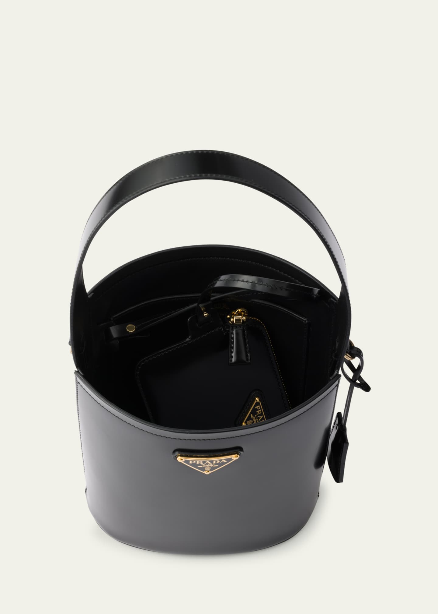 Prada Brushed Leather Bucket Bag Image 4 of 4